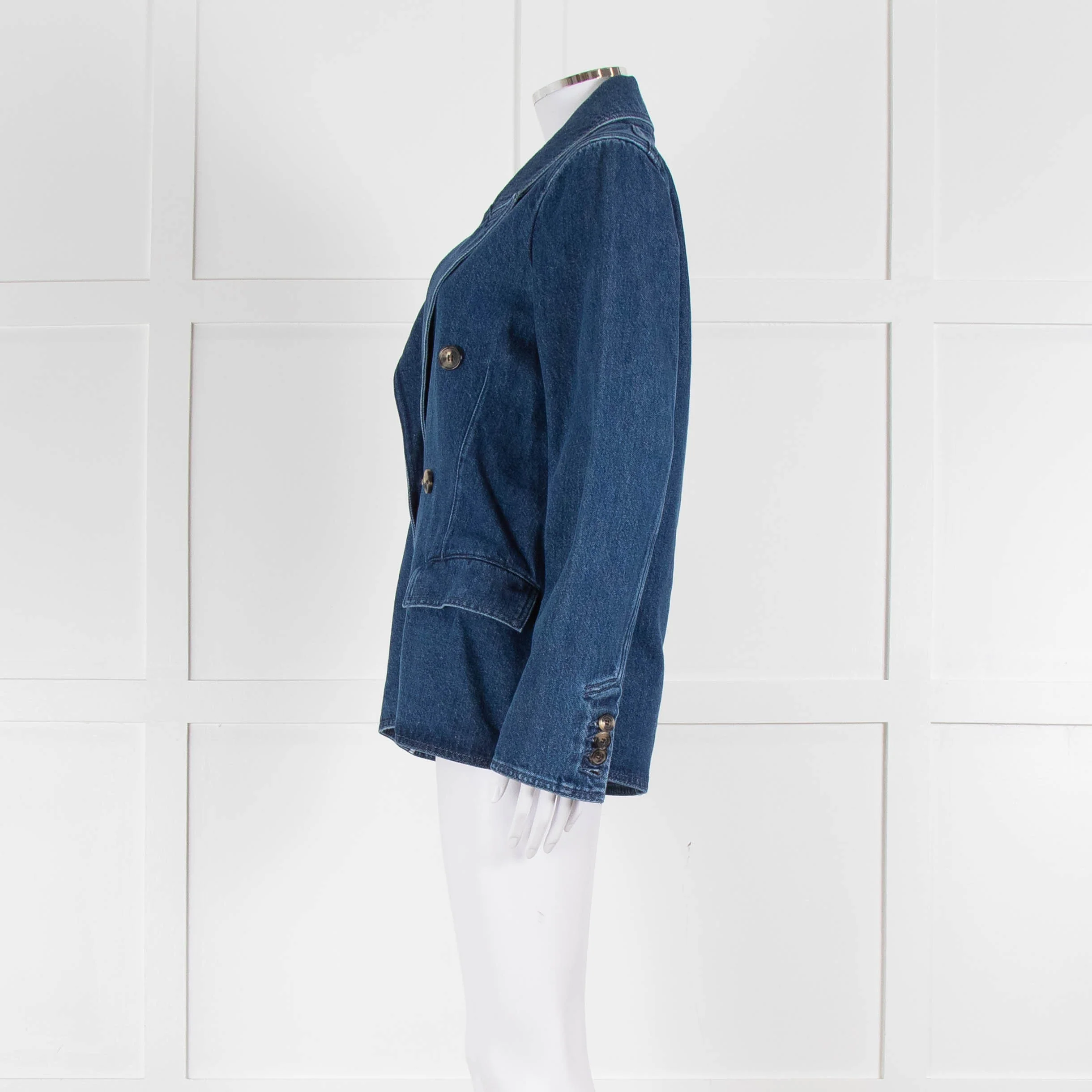 JW Anderson Blue Denim Logo Patch Blazer Jacket - Image 7