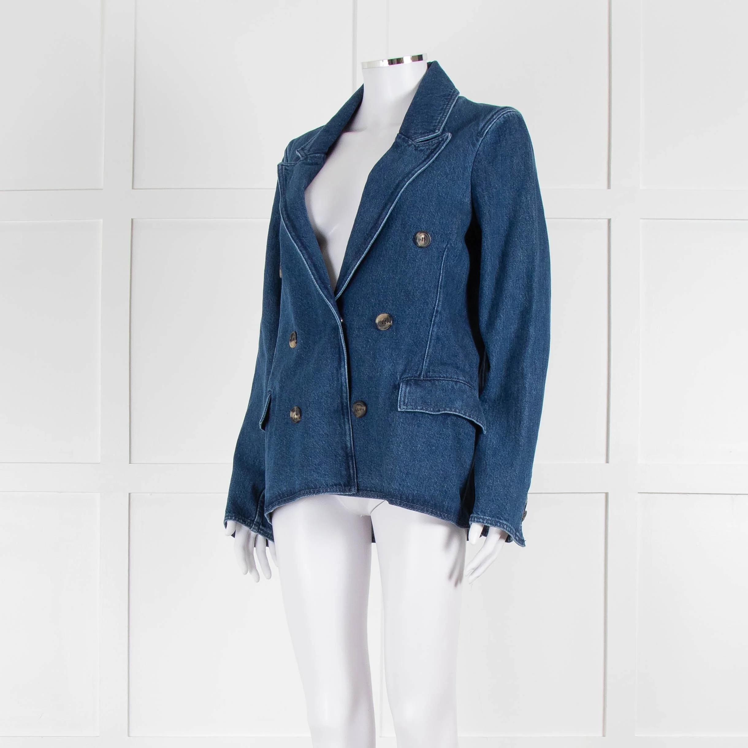 JW Anderson Blue Denim Logo Patch Blazer Jacket - Image 8
