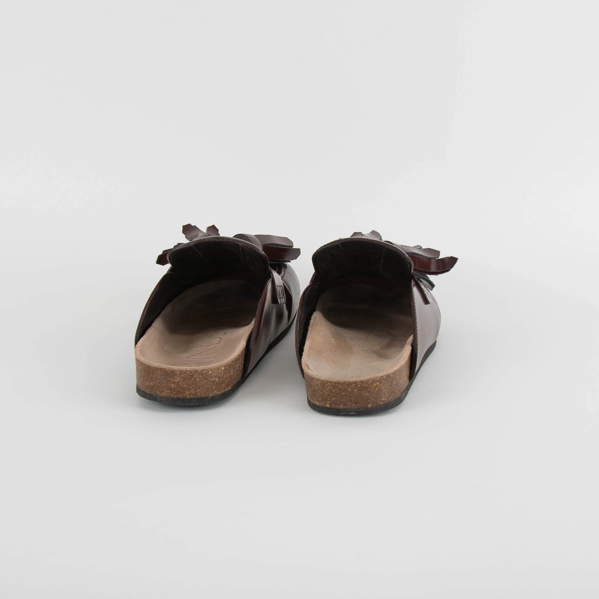 JW Anderson Burgundy Tassel Leather Mules - Image 5