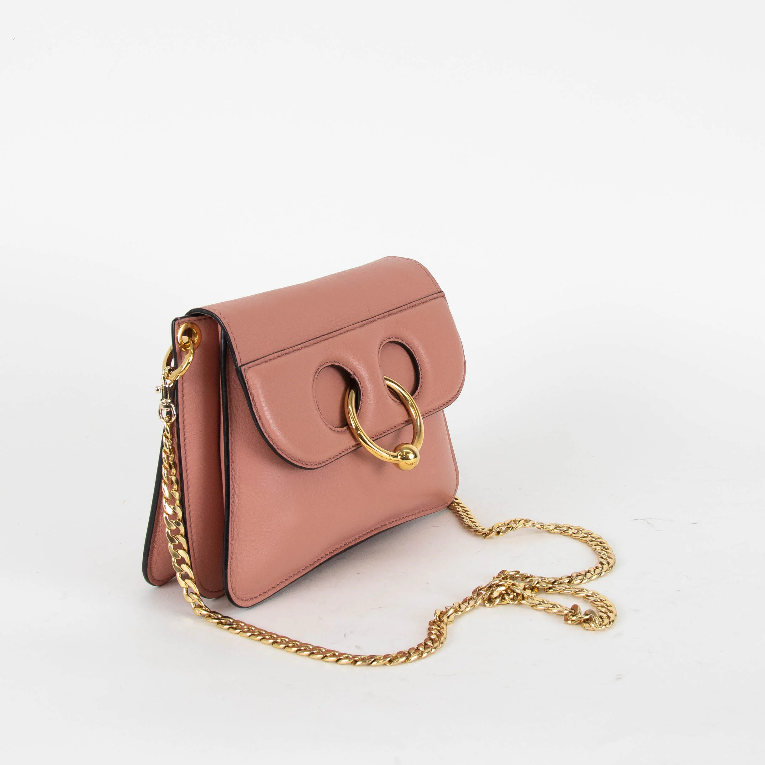 JW Anderson Dusty Pink Leather Pierce Crossbody Bag - Image 3