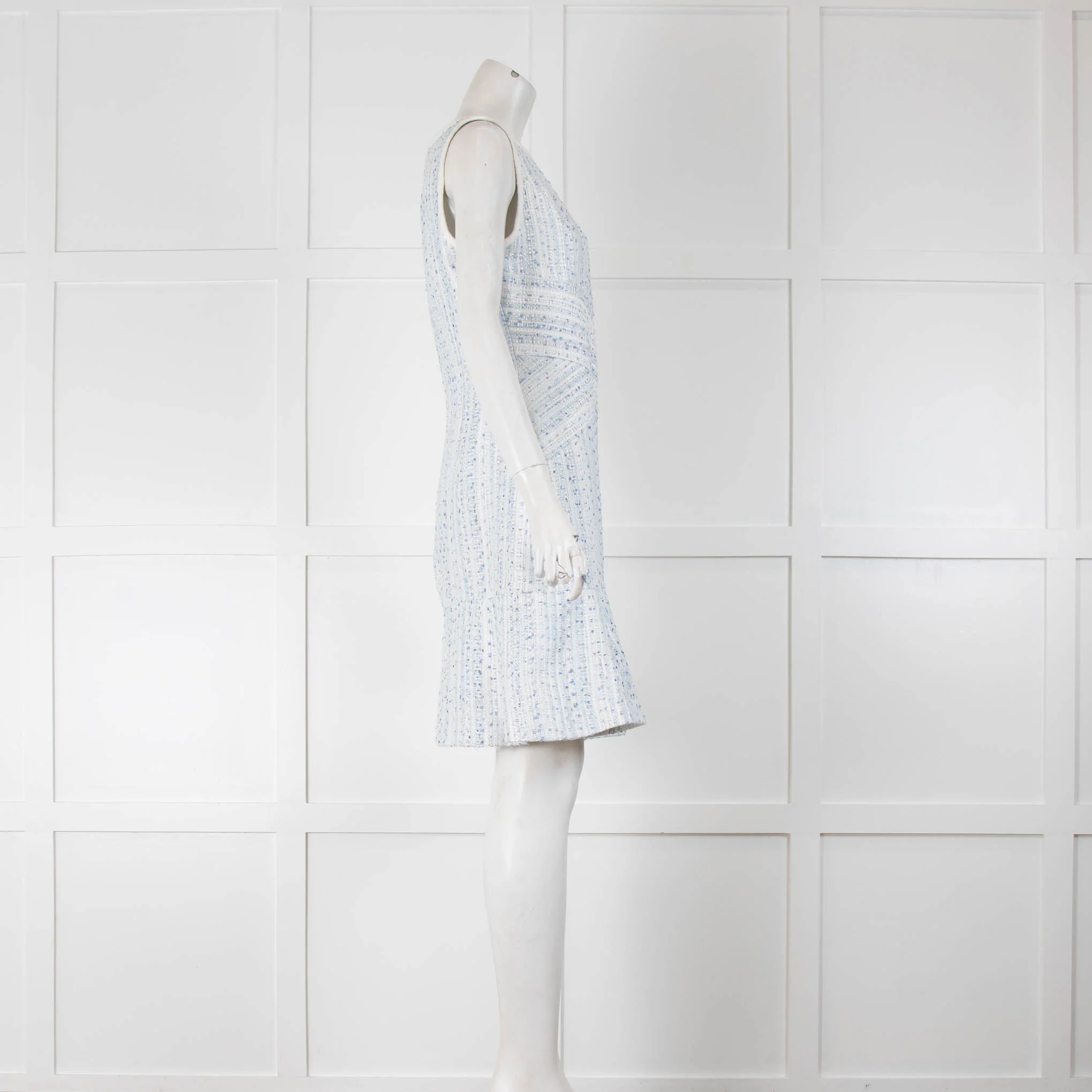Karl Lagerfeld Blue White Boucle Shift Dress - Image 2