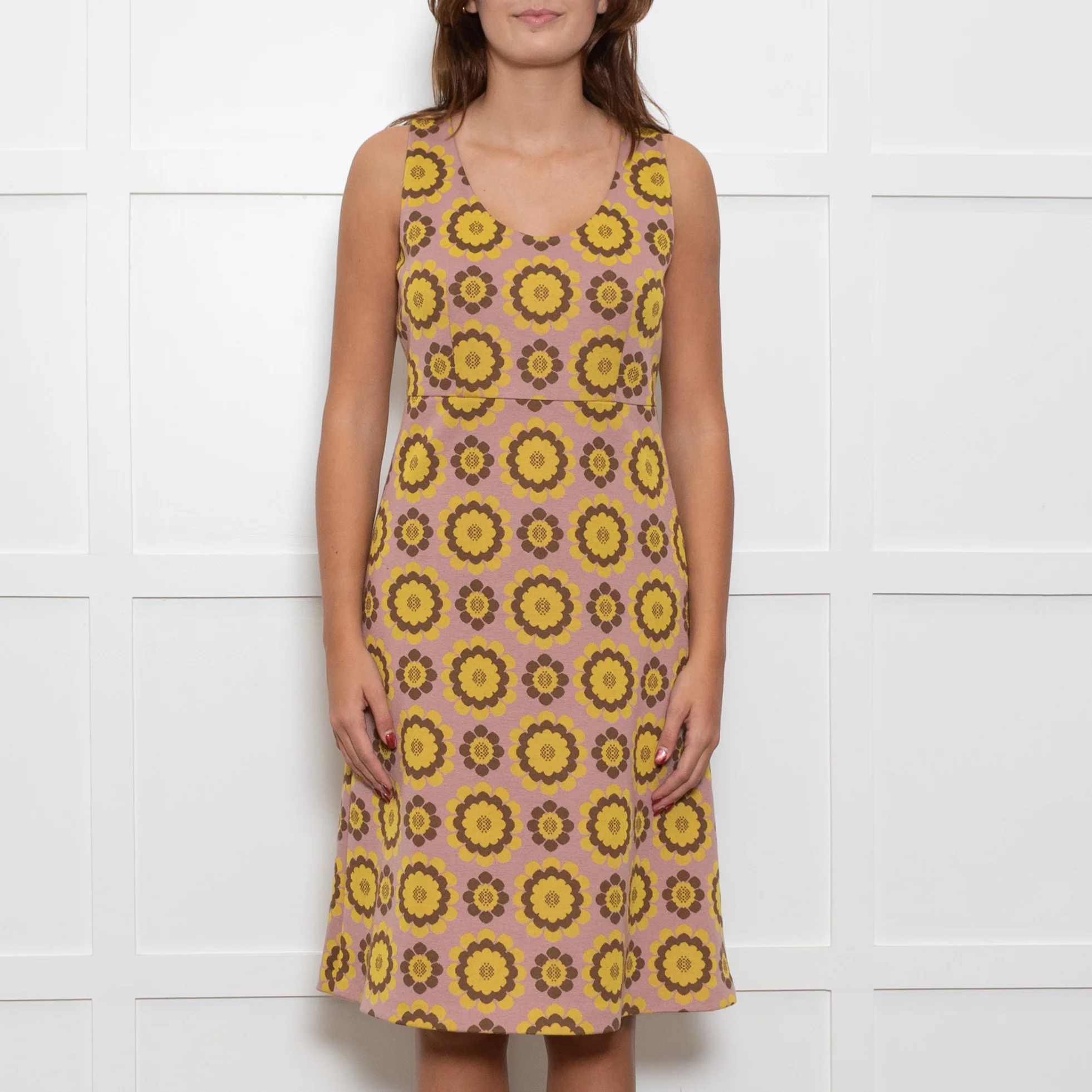 Kate Spade Pink Yellow Floral Knitted Sleeveless Dress - Image 2