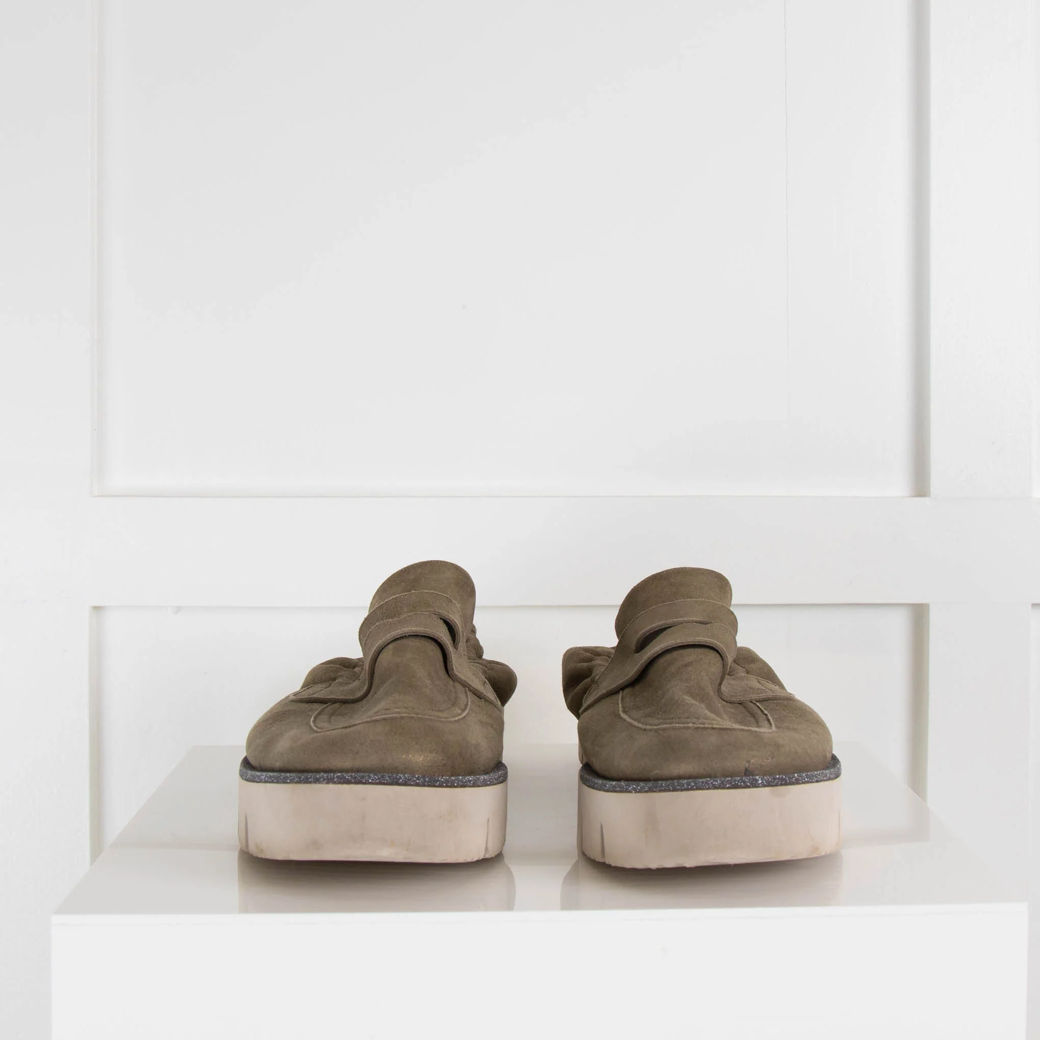 Kennel & Schmenger Khaki Suede Loafers - Image 4