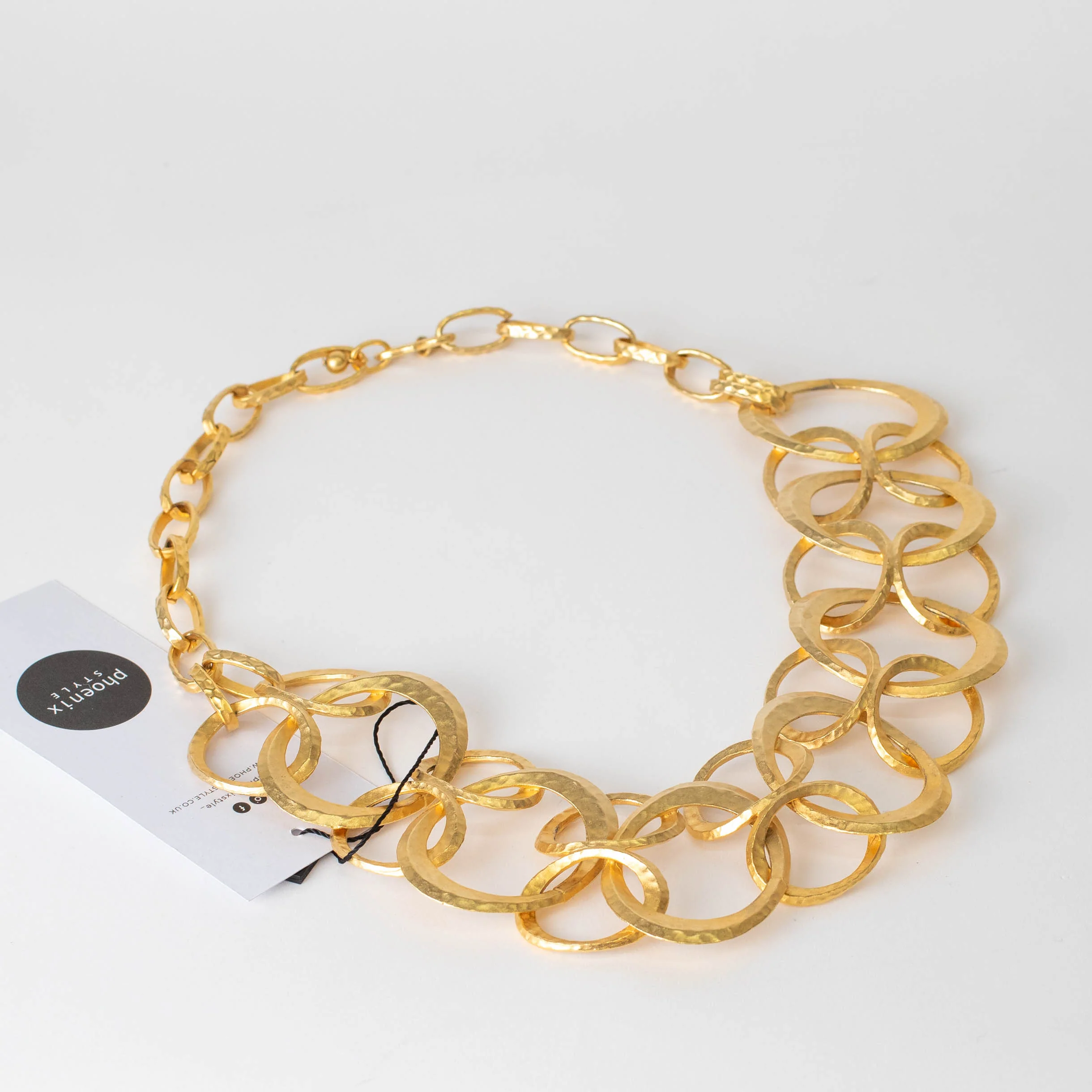 Kenneth Jay Lane Brushed Gold Chunky Ring Necklace