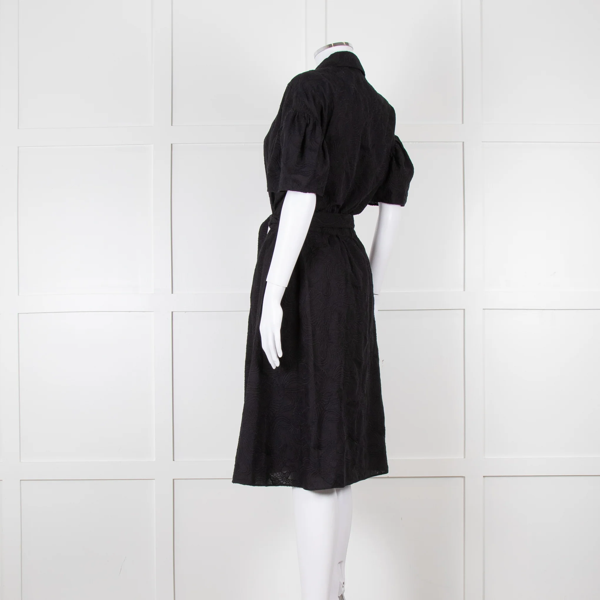 Kenzo Black Cotton Embroidered Short Sleeve Dress - Image 6