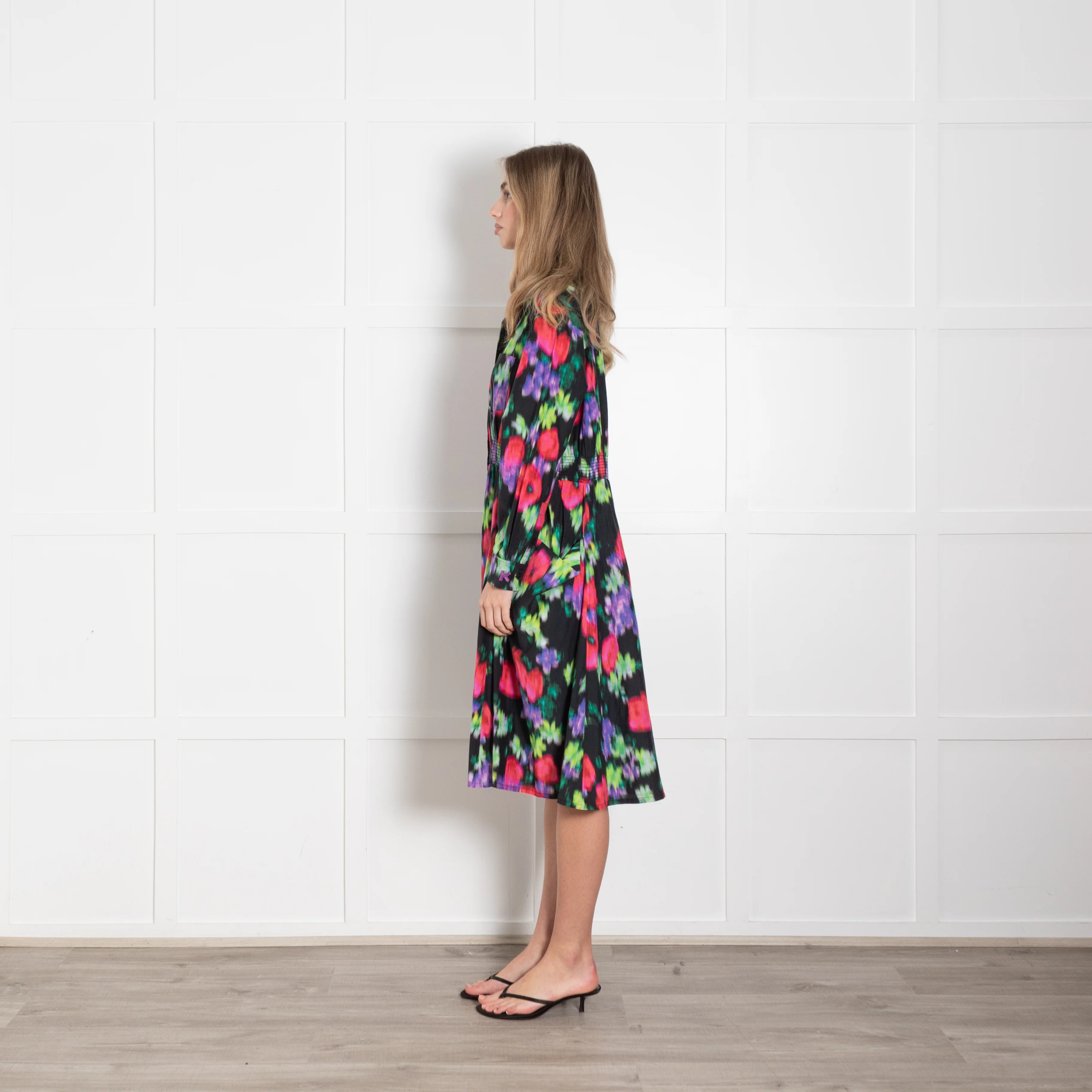Kenzo Black Multicolour Print Shirt Dress - Image 4