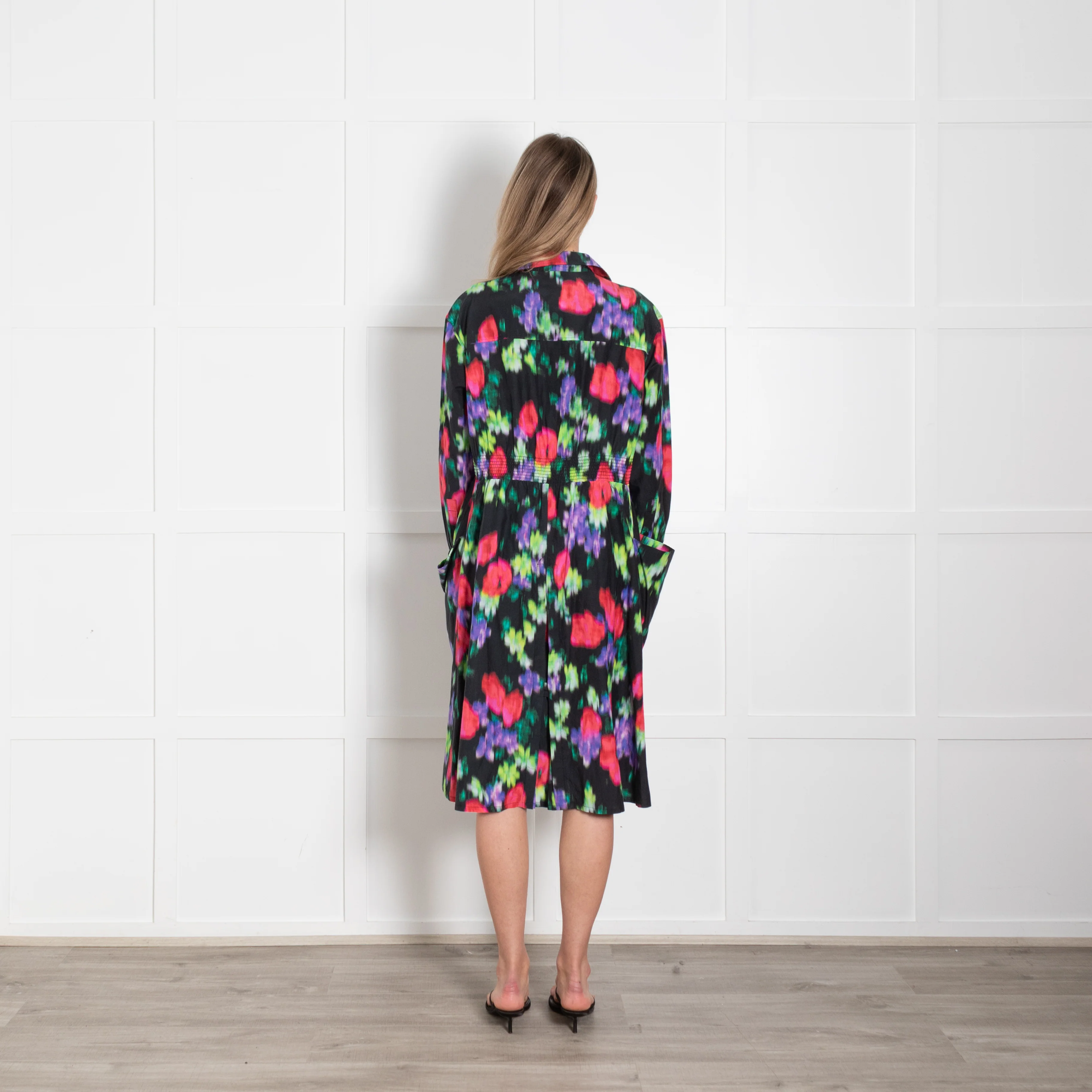 Kenzo Black Multicolour Print Shirt Dress - Image 5