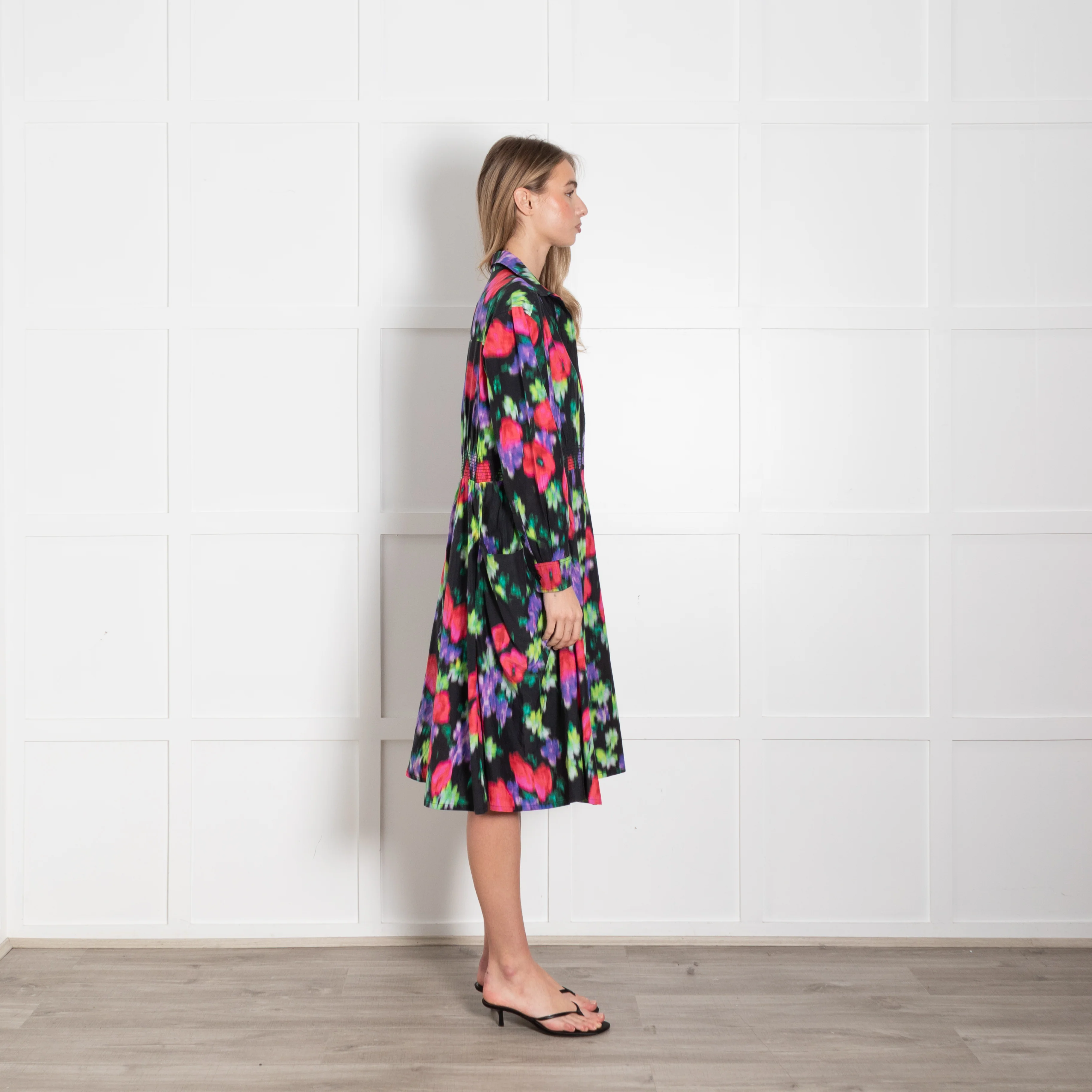 Kenzo Black Multicolour Print Shirt Dress - Image 6