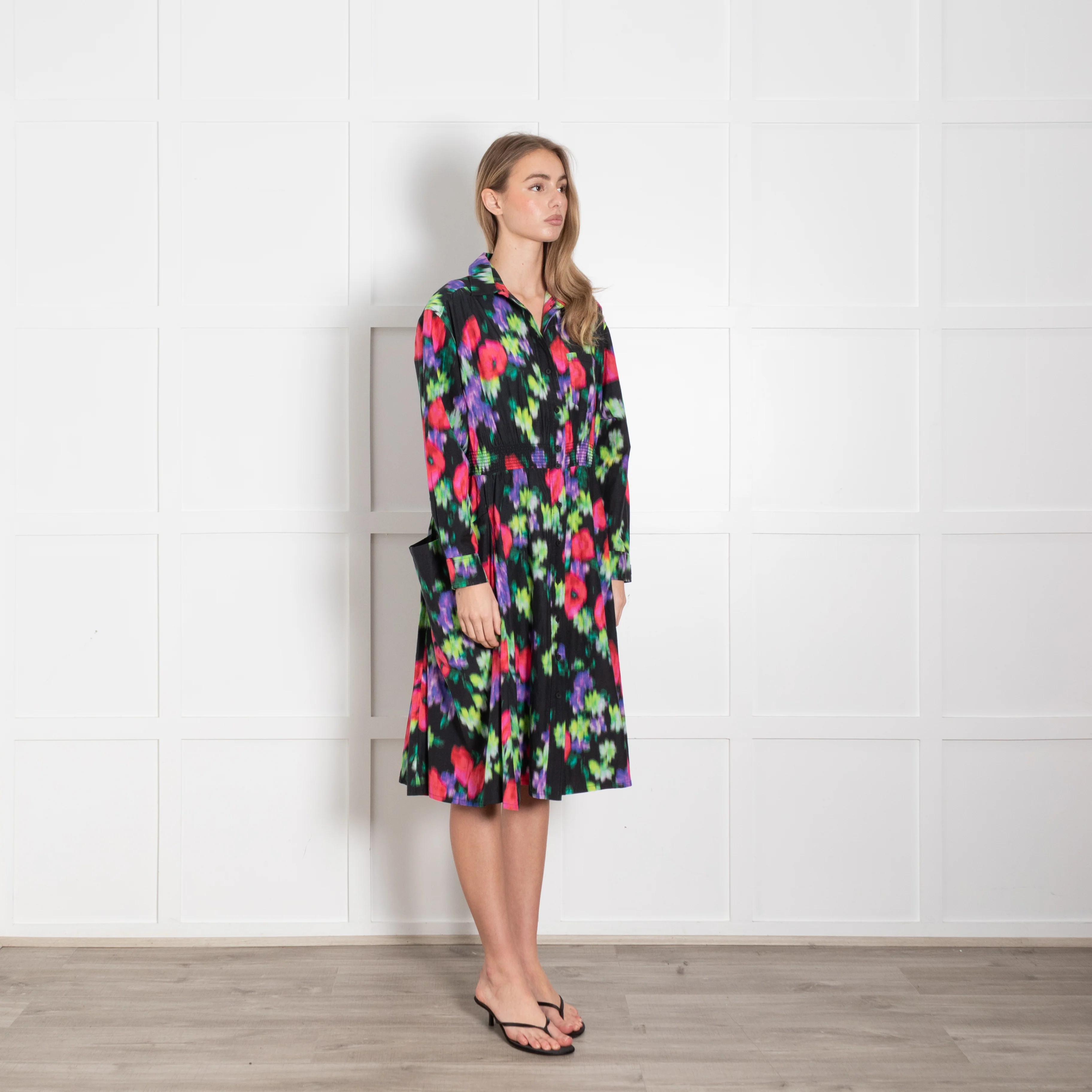 Kenzo Black Multicolour Print Shirt Dress - Image 7