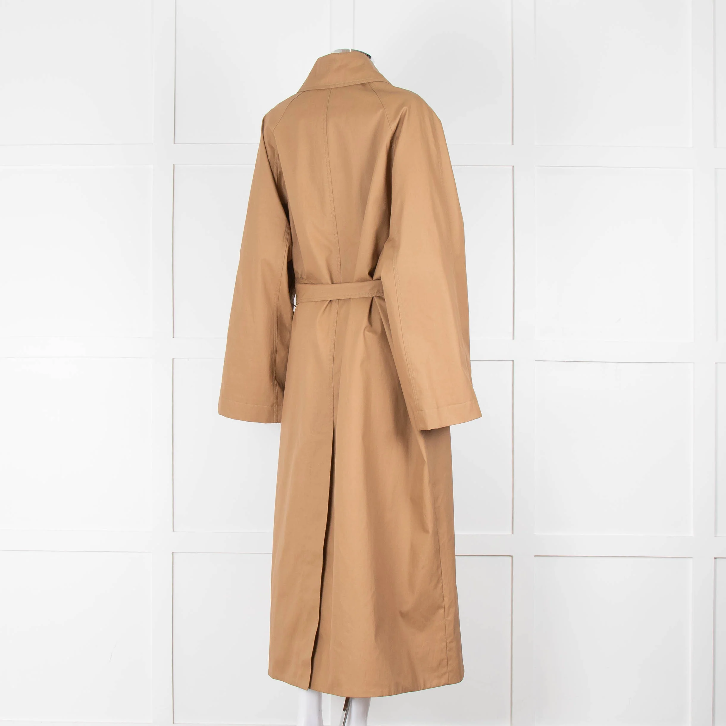 Khaite Tan Brown Coated Oversized Trench Coat - Image 4