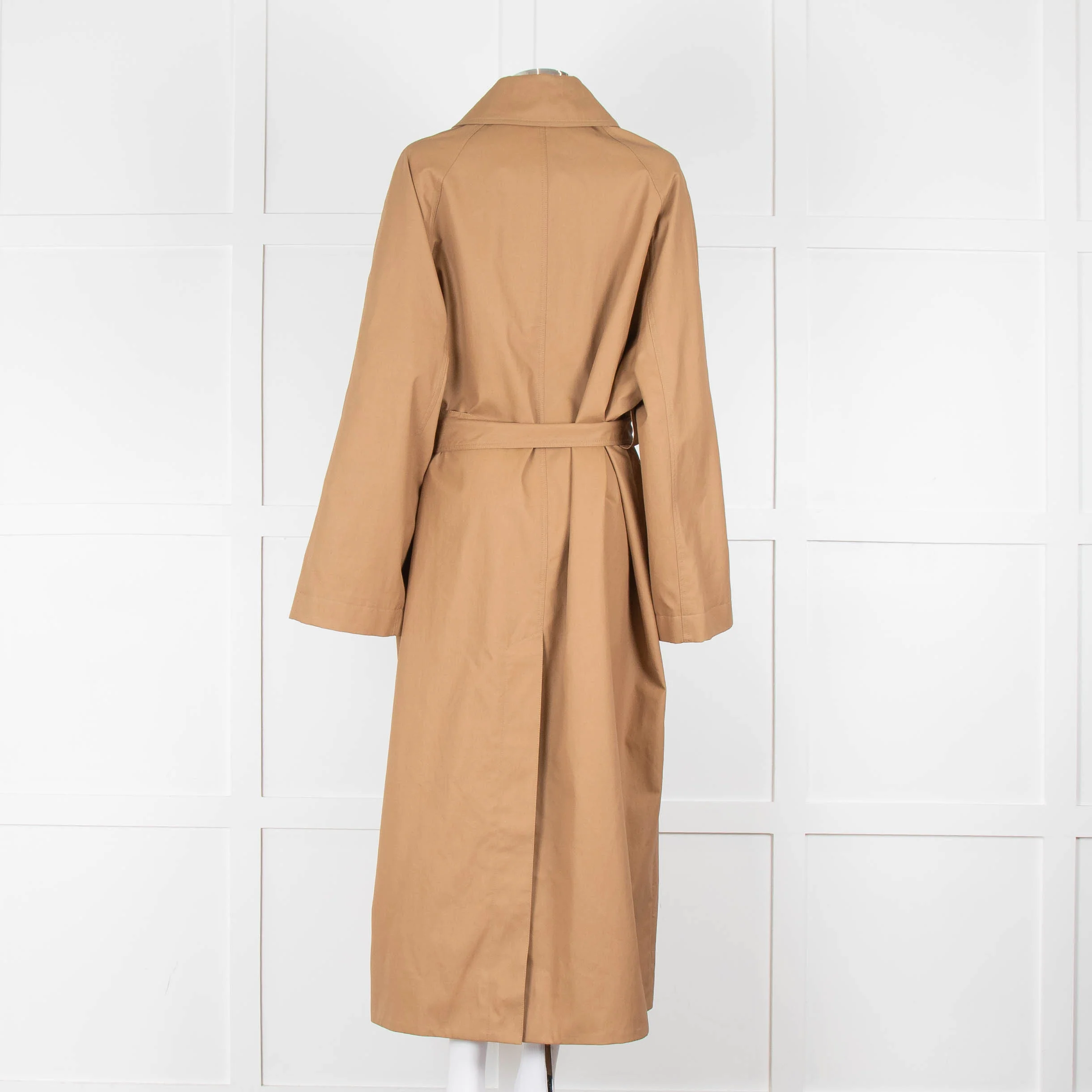 Khaite Tan Brown Coated Oversized Trench Coat - Image 5