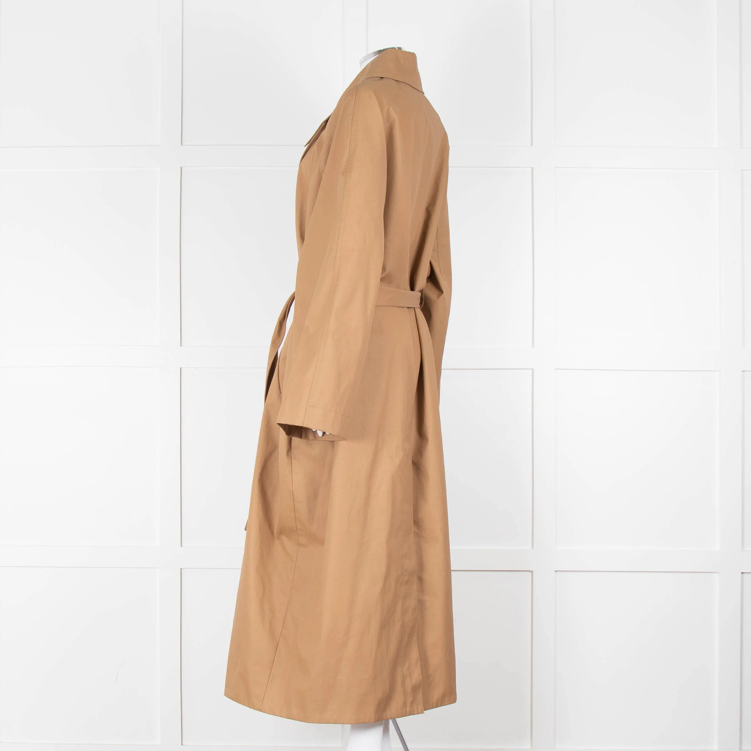 Khaite Tan Brown Coated Oversized Trench Coat - Image 6