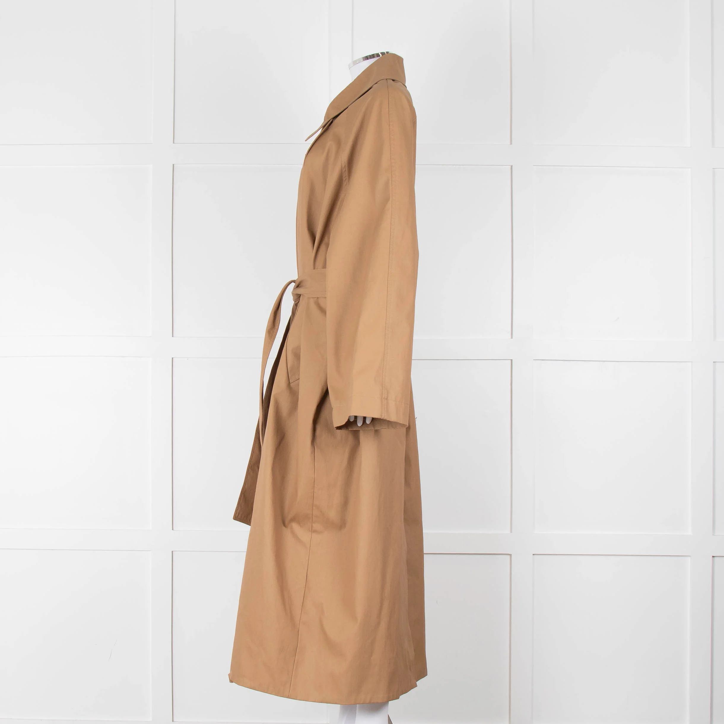 Khaite Tan Brown Coated Oversized Trench Coat - Image 7