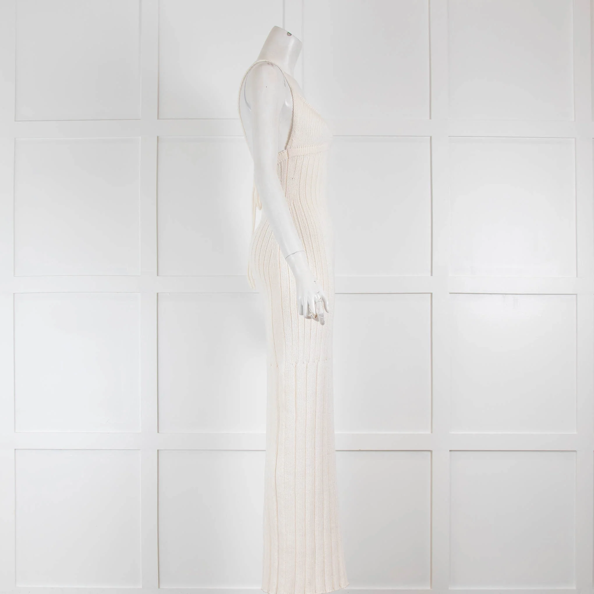 Khaite Cream Knitted Sleeveless Long Dress - Image 2