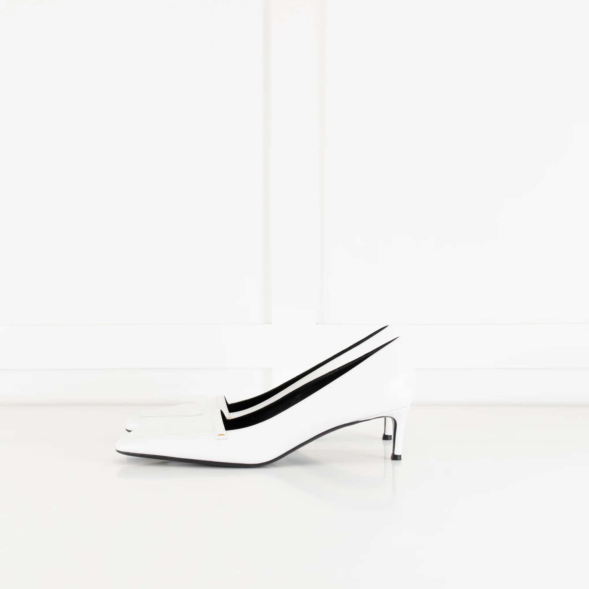 Khaite White Leather Celia Heeled Shoes - Image 4