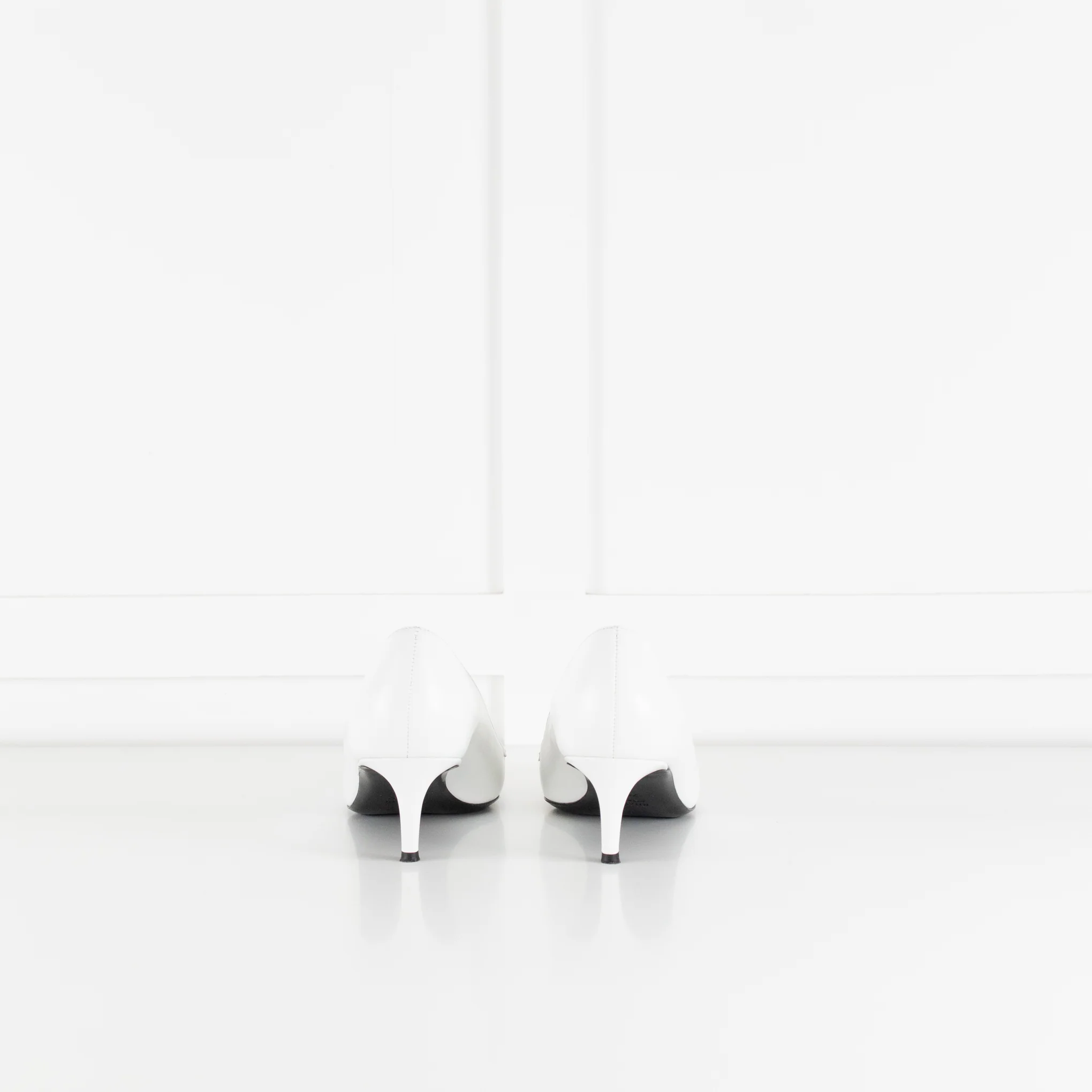 Khaite White Leather Celia Heeled Shoes - Image 5