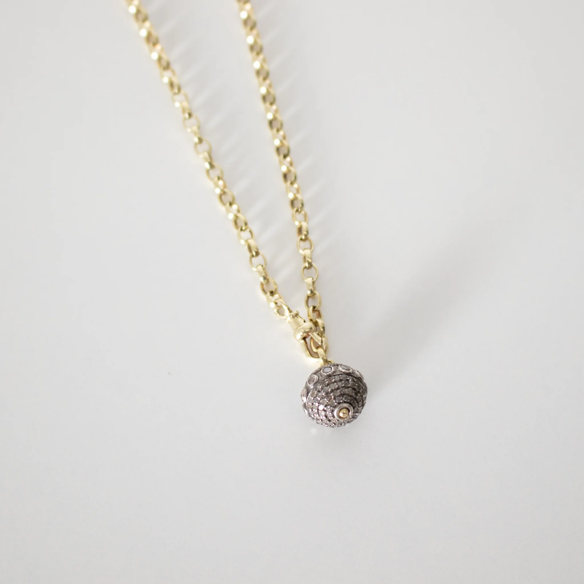 Kirstie Le Marque Gold Chain With Pave Set Ball Pendant - Image 4