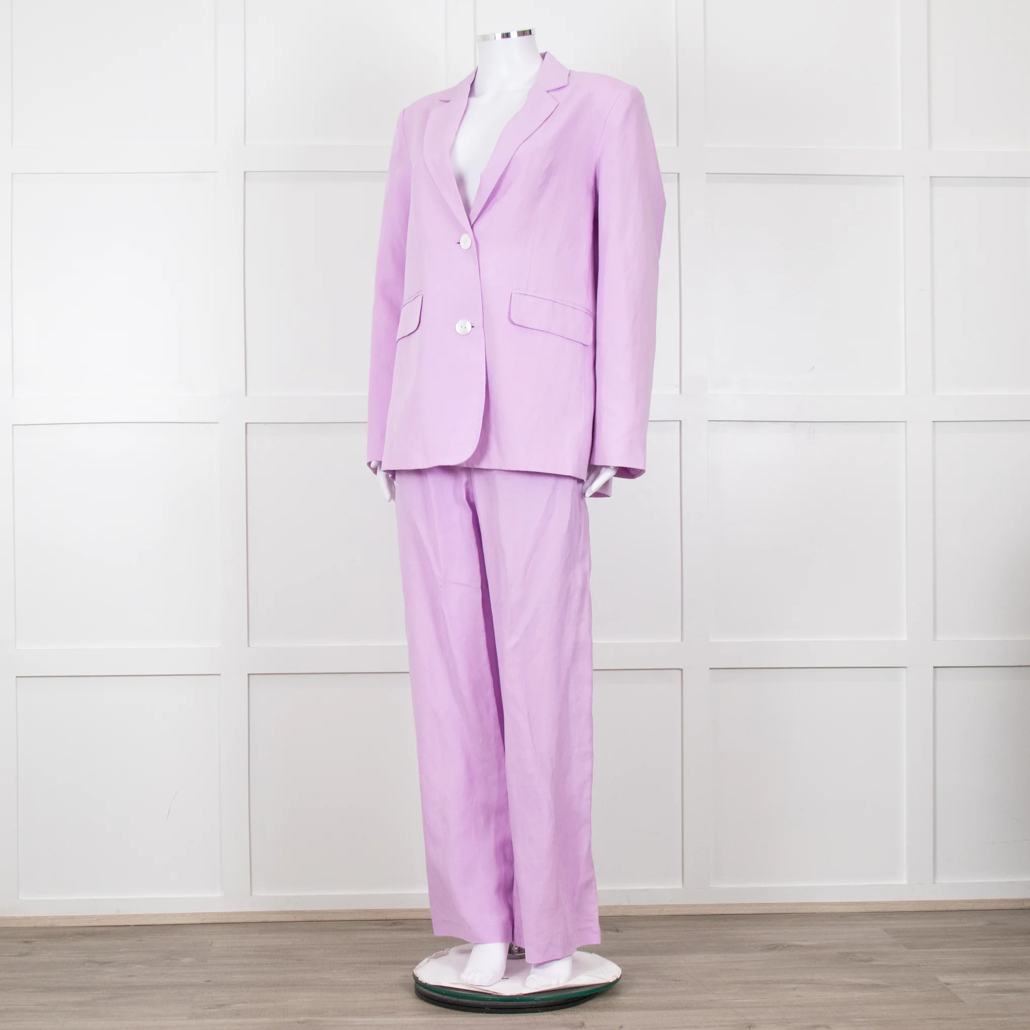 Kitri Lilac Linen Trousers - Image 3