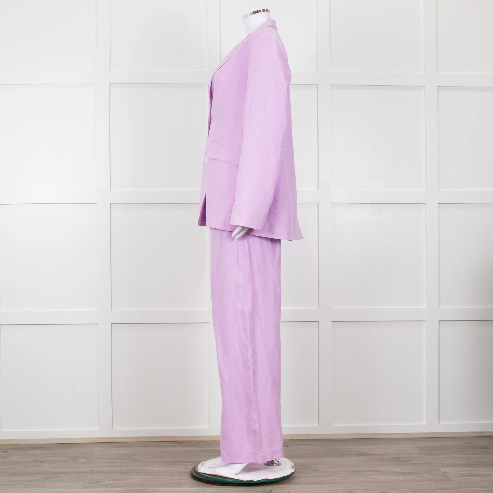 Kitri Lilac Linen Trousers - Image 4