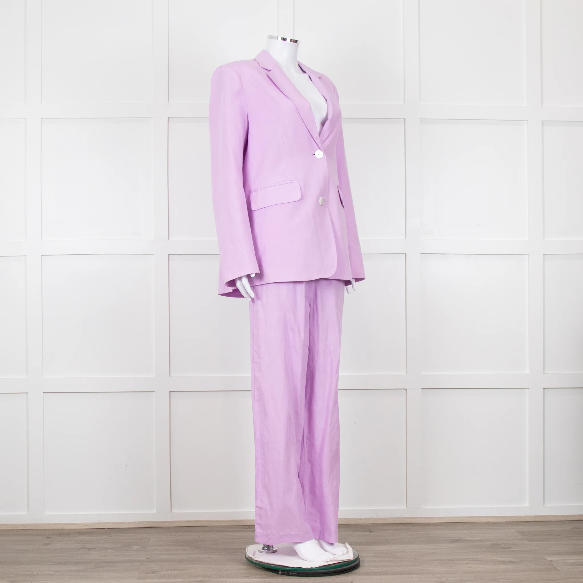 Kitri Lilac Linen Trousers - Image 9