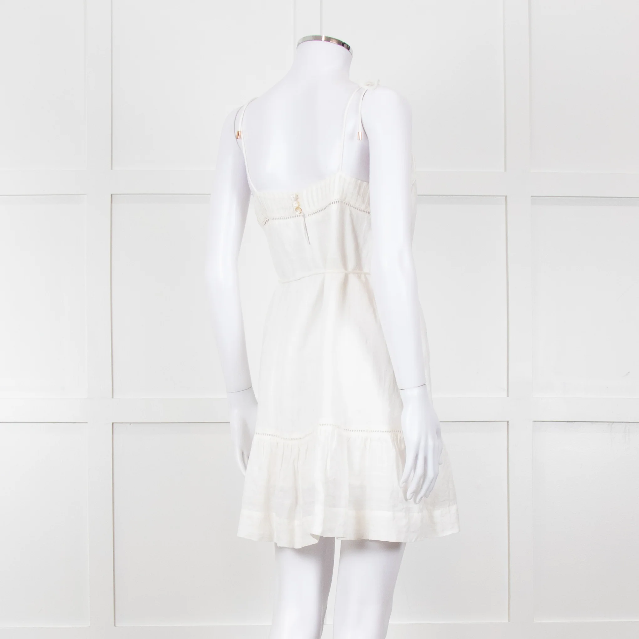 Kivari Cream Linen Sleeveless Mini Dress - Image 6