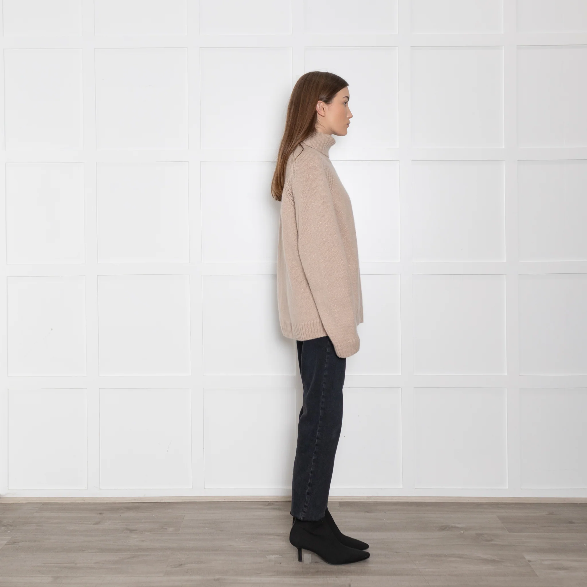 Kujten Beige Cashmere Turtleneck Jumper - Image 6