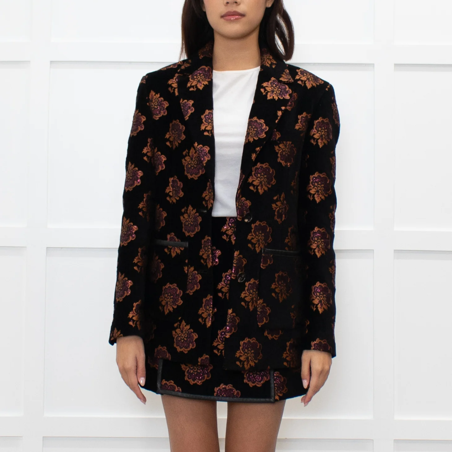 La Double J Black Bronze Floral Blazer Jacket - Image 2