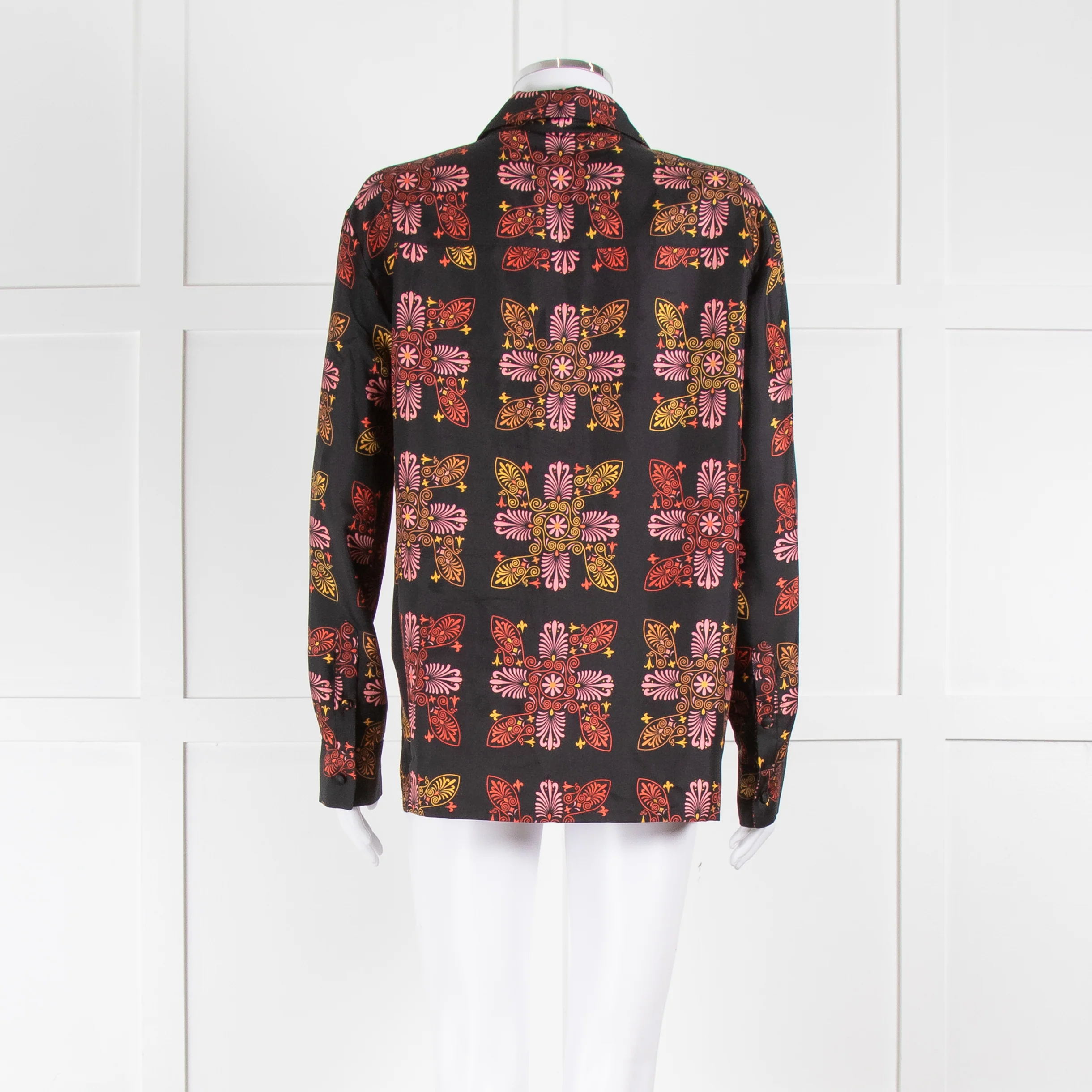 La Double J Black Orange Pink Silk Shirt - Image 5