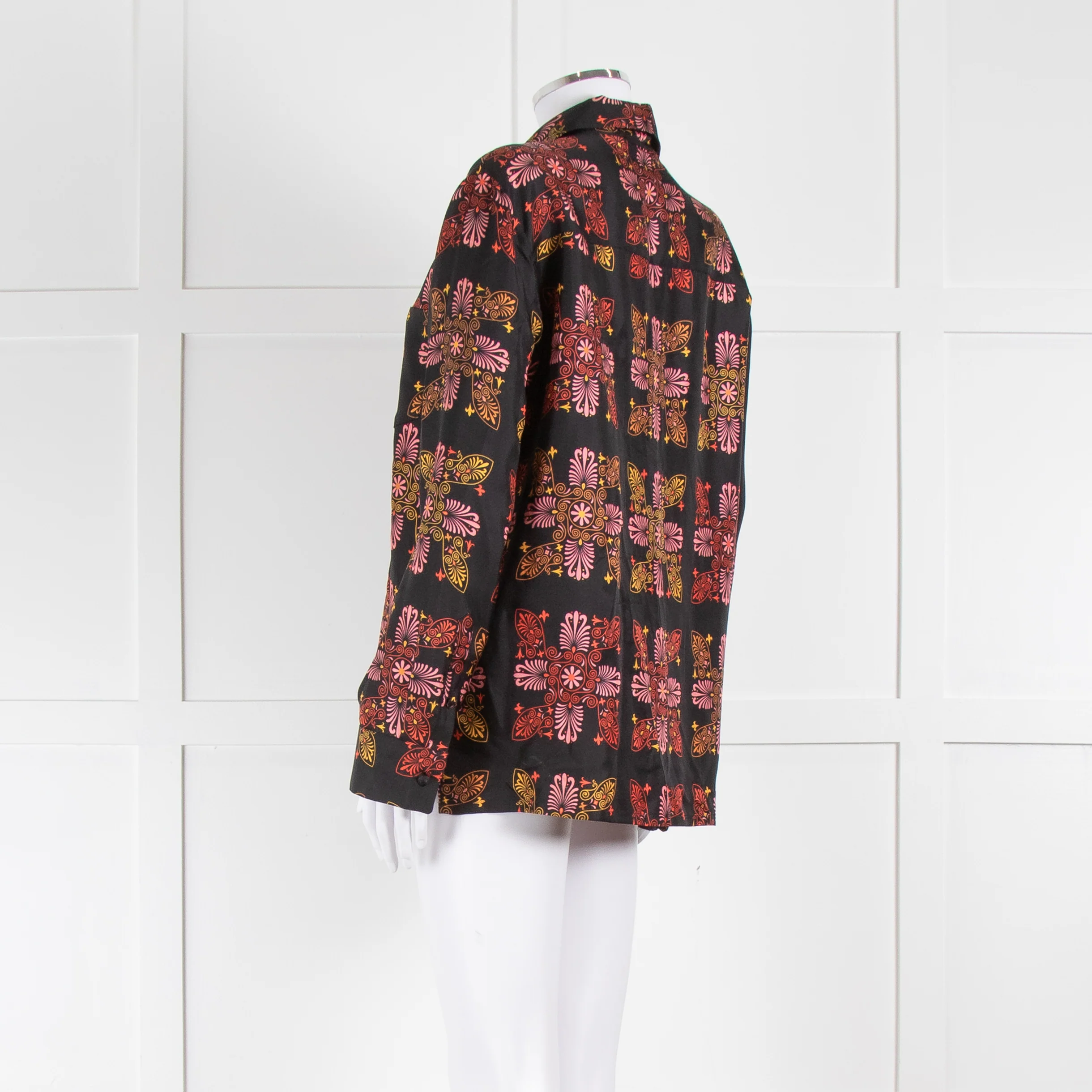 La Double J Black Orange Pink Silk Shirt - Image 6