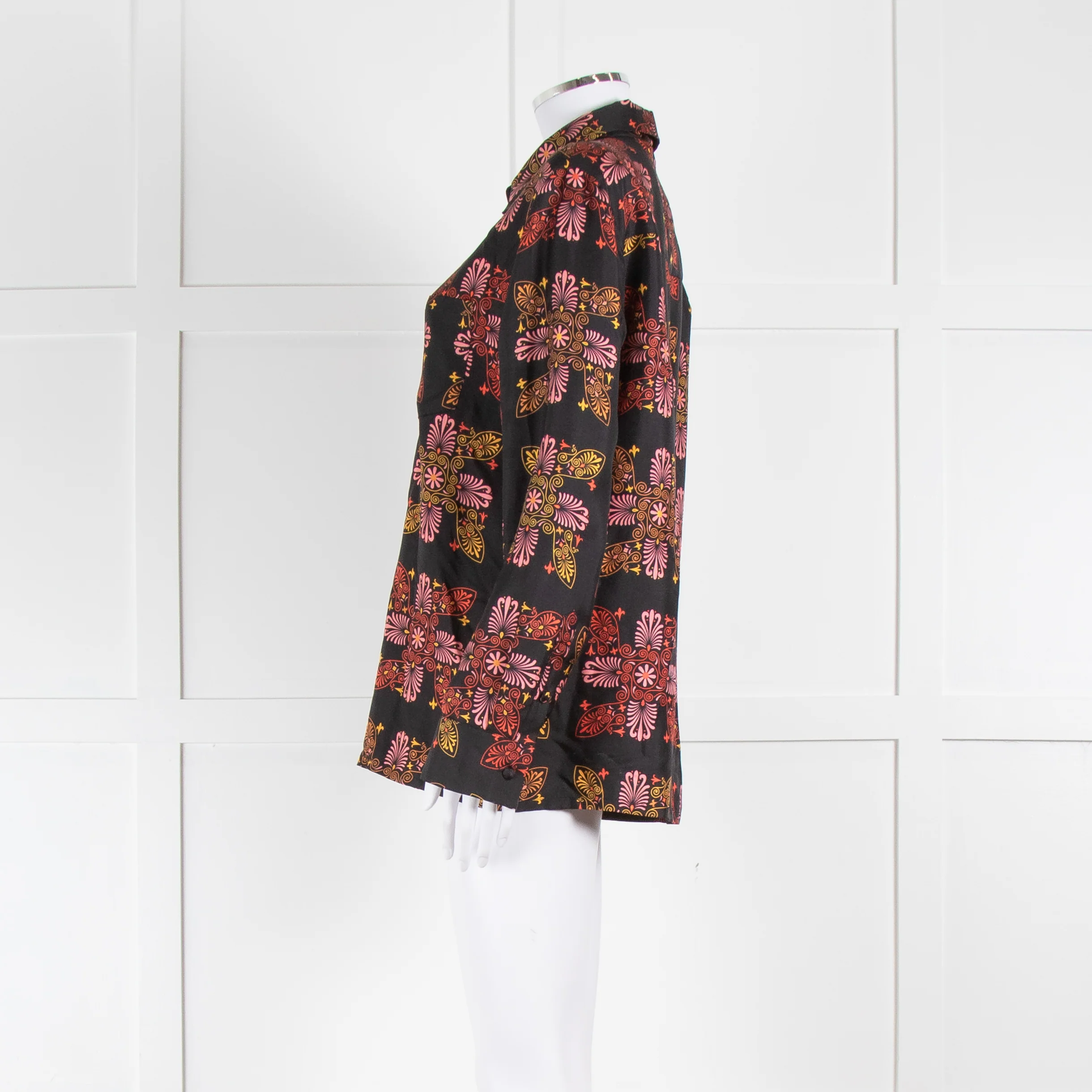 La Double J Black Orange Pink Silk Shirt - Image 7