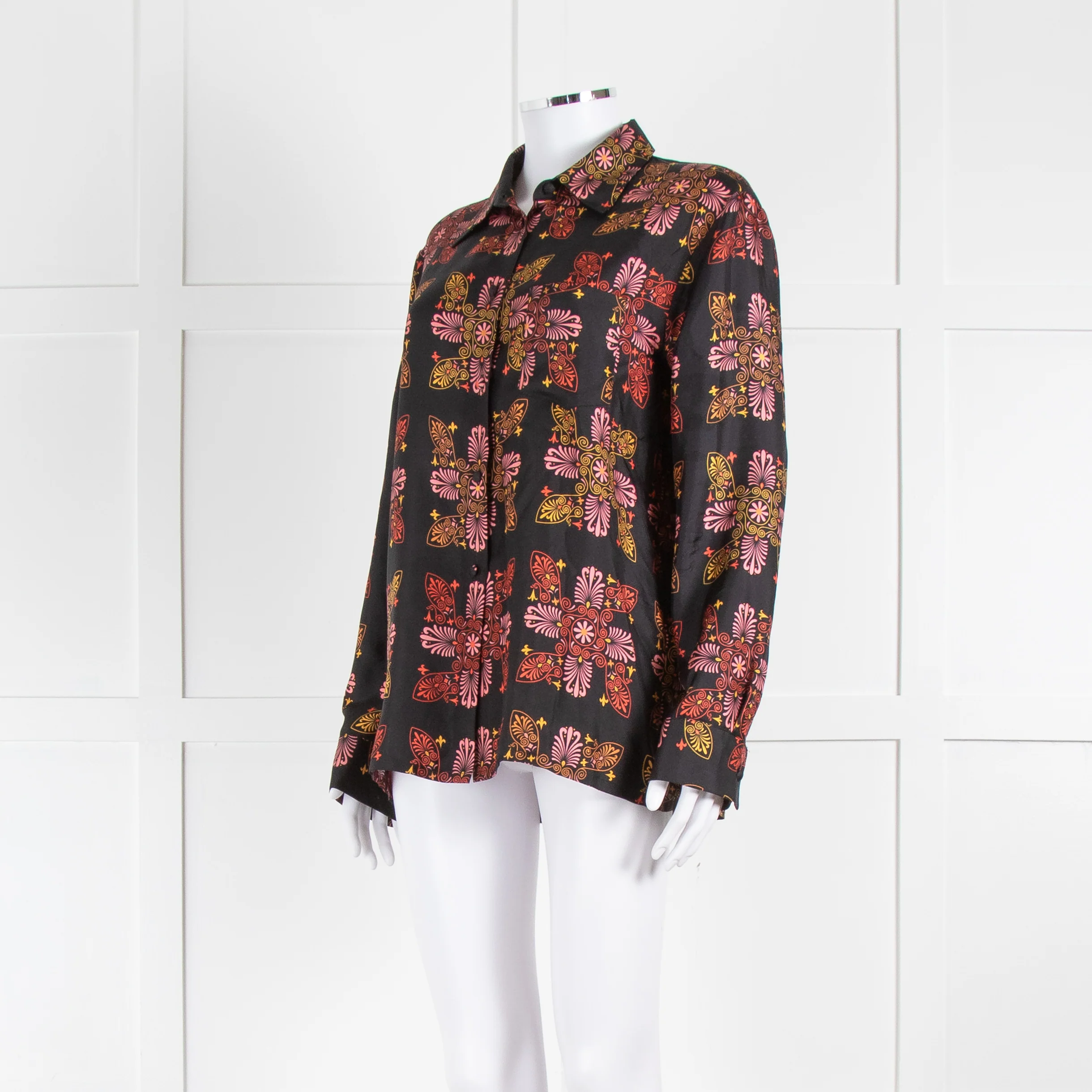 La Double J Black Orange Pink Silk Shirt - Image 8