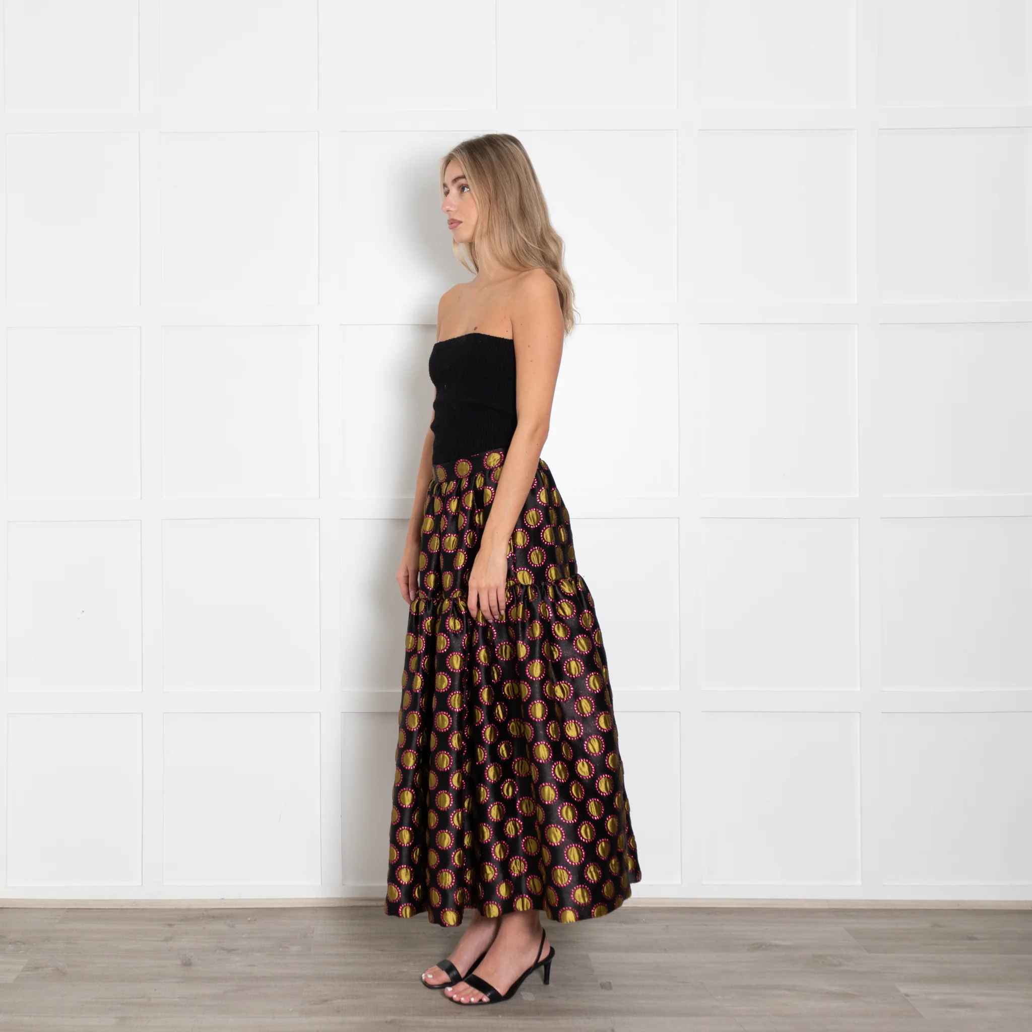 La Double J Black Winter Sun Jacquard Full Skirt - Image 3