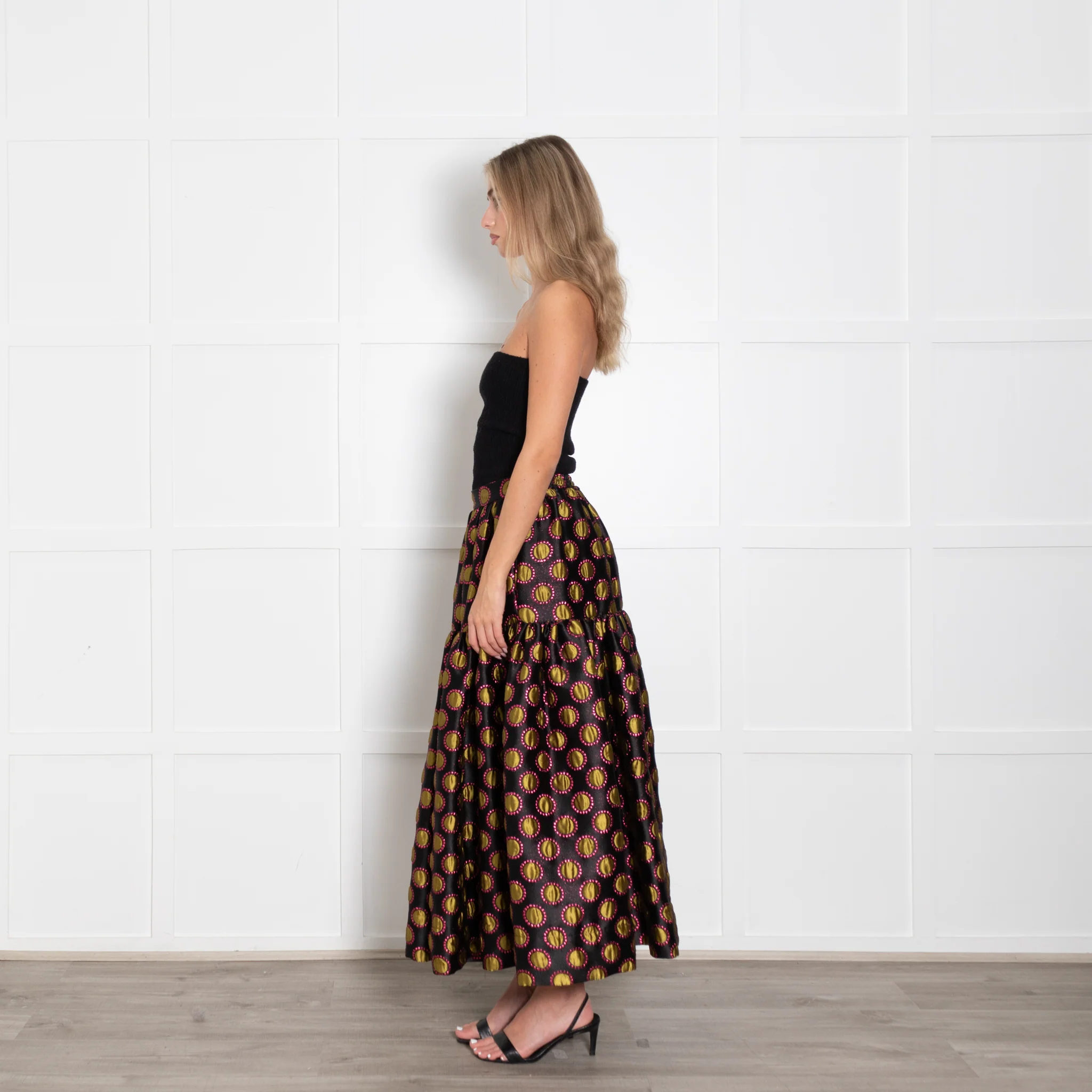 La Double J Black Winter Sun Jacquard Full Skirt - Image 4