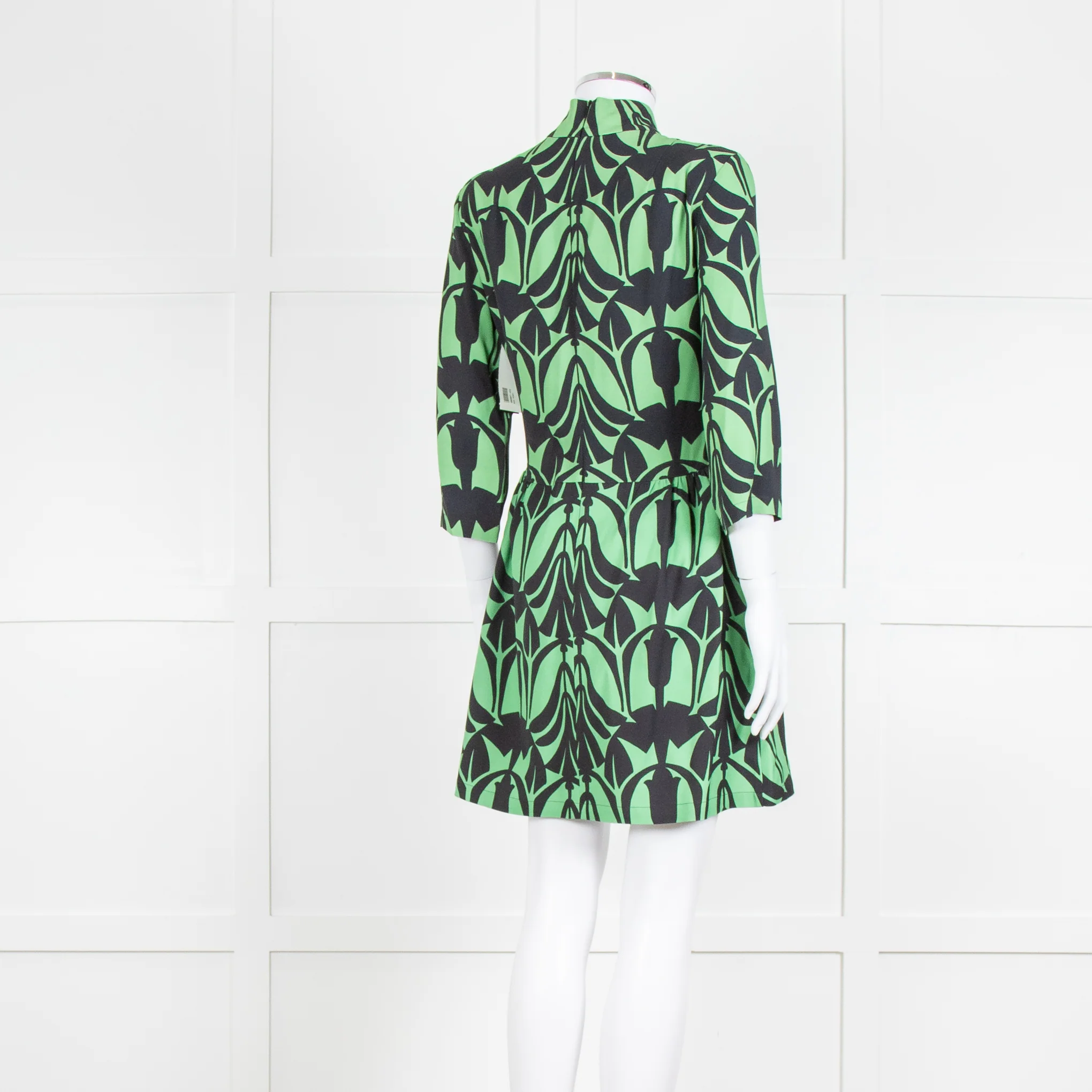 La Double J. Green and Black Mini Dress with High Neck - Image 4