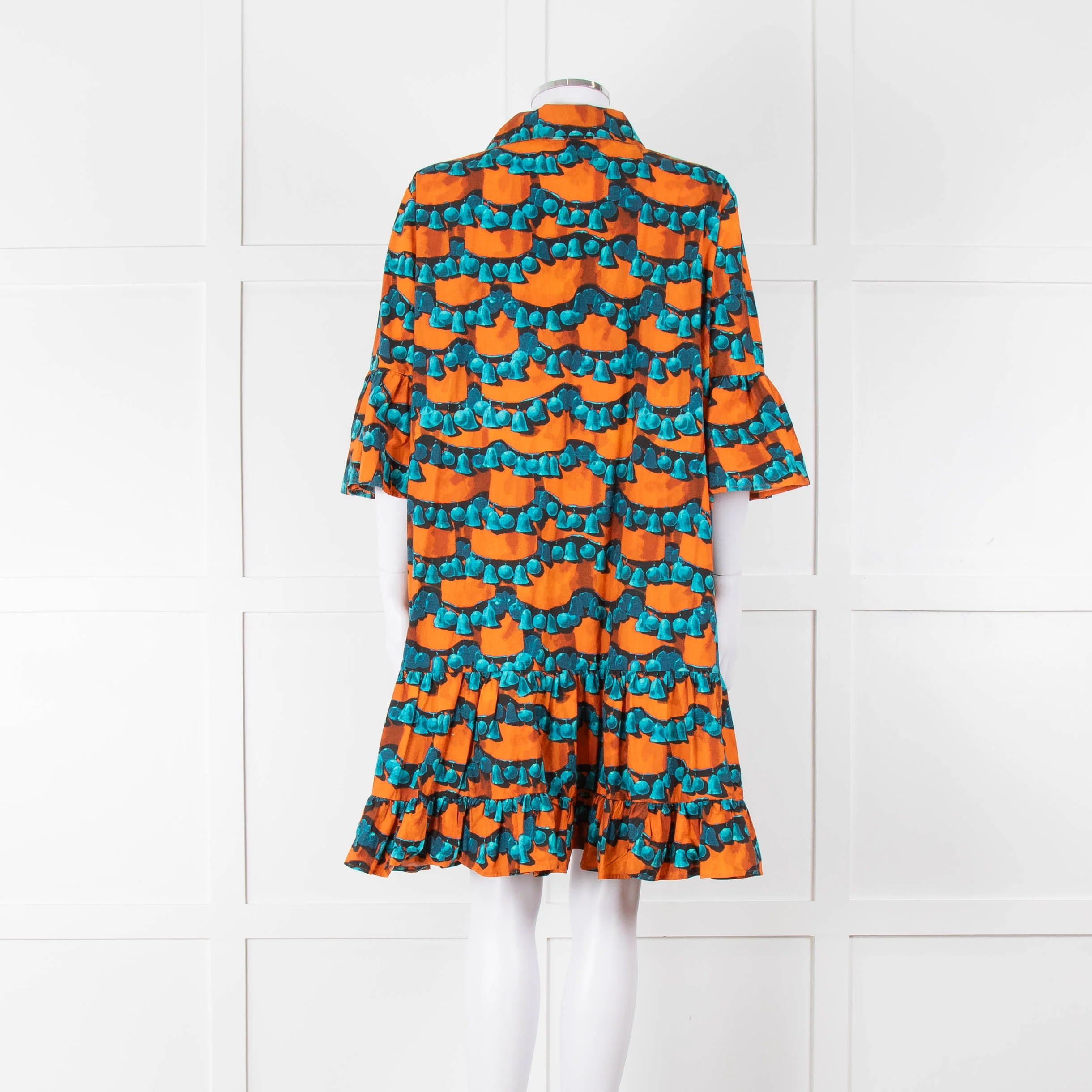 La Double J Orange Turquoise Cotton Oversized Short Dress - Image 5