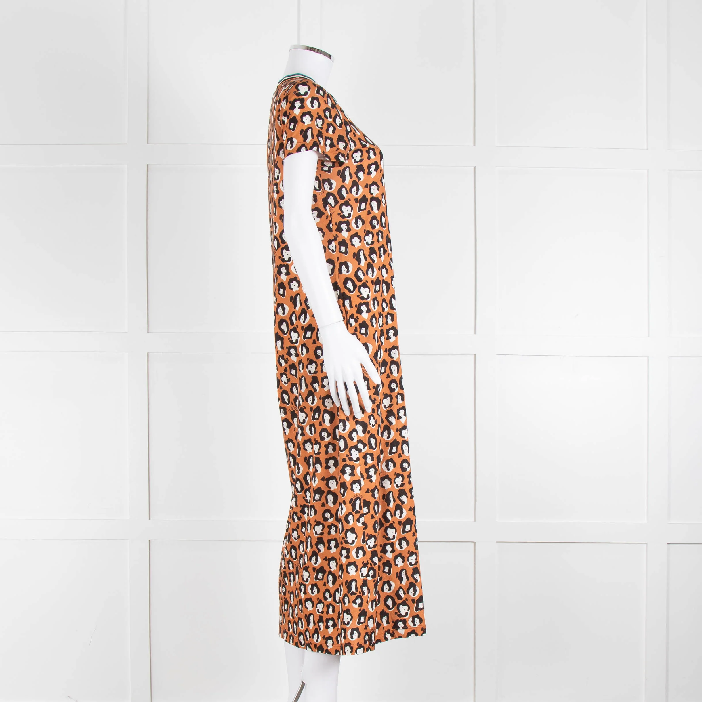 La Double J Porty Wing Orange Leopard Print Midi Dress - Image 3