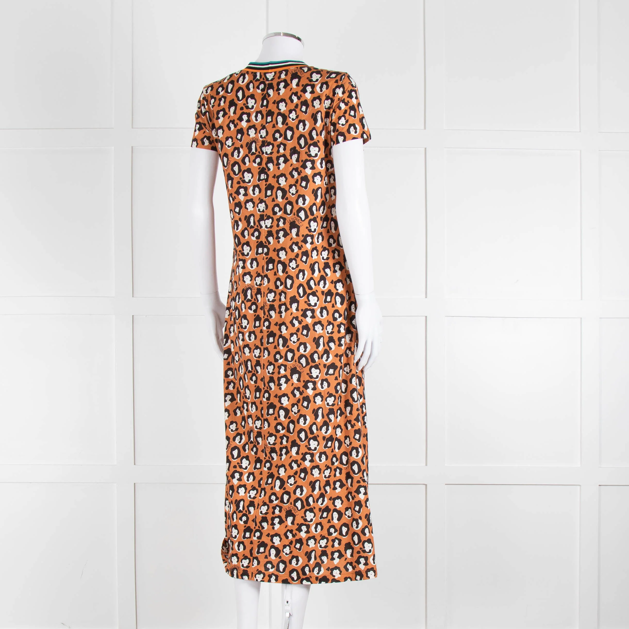 La Double J Porty Wing Orange Leopard Print Midi Dress - Image 4