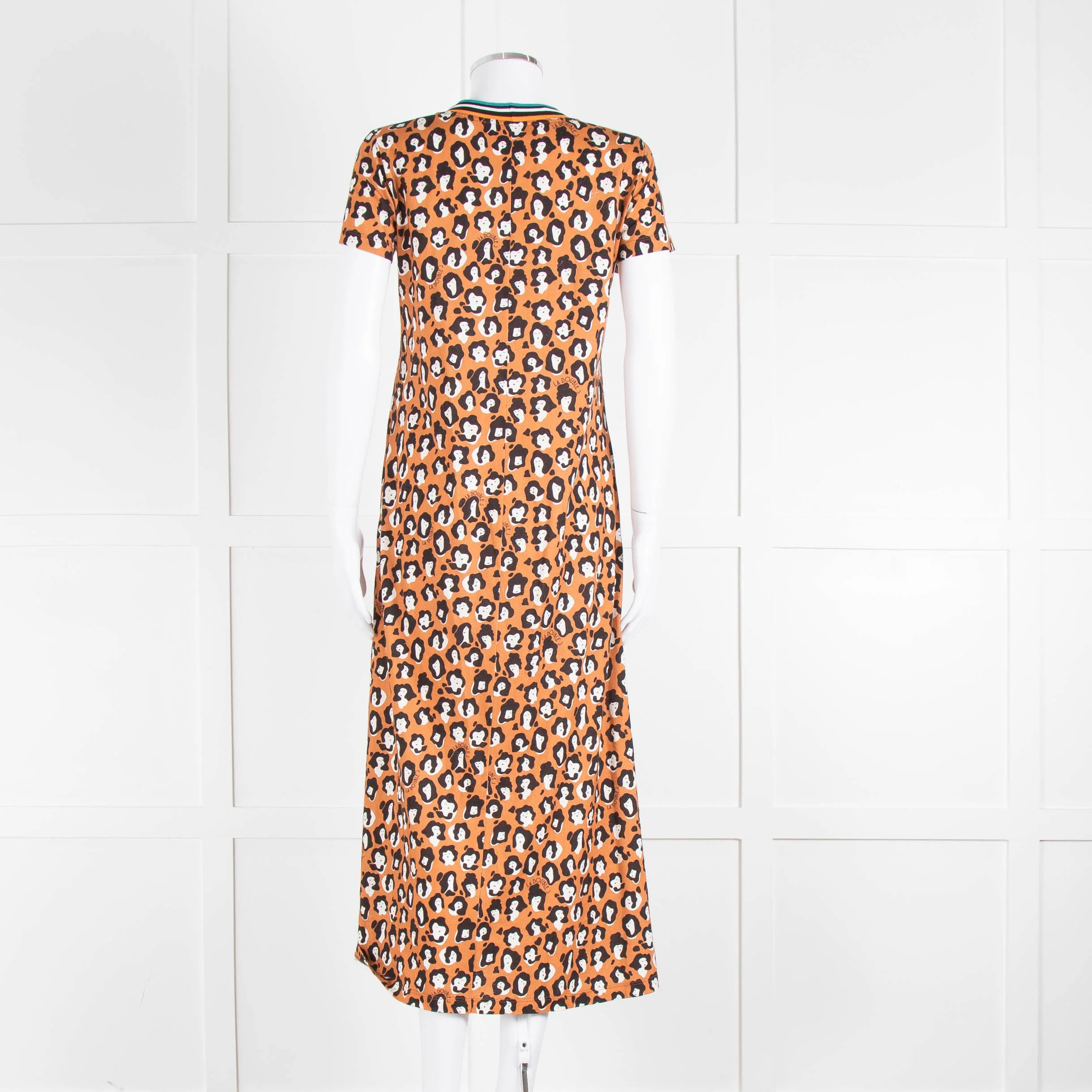 La Double J Porty Wing Orange Leopard Print Midi Dress - Image 5