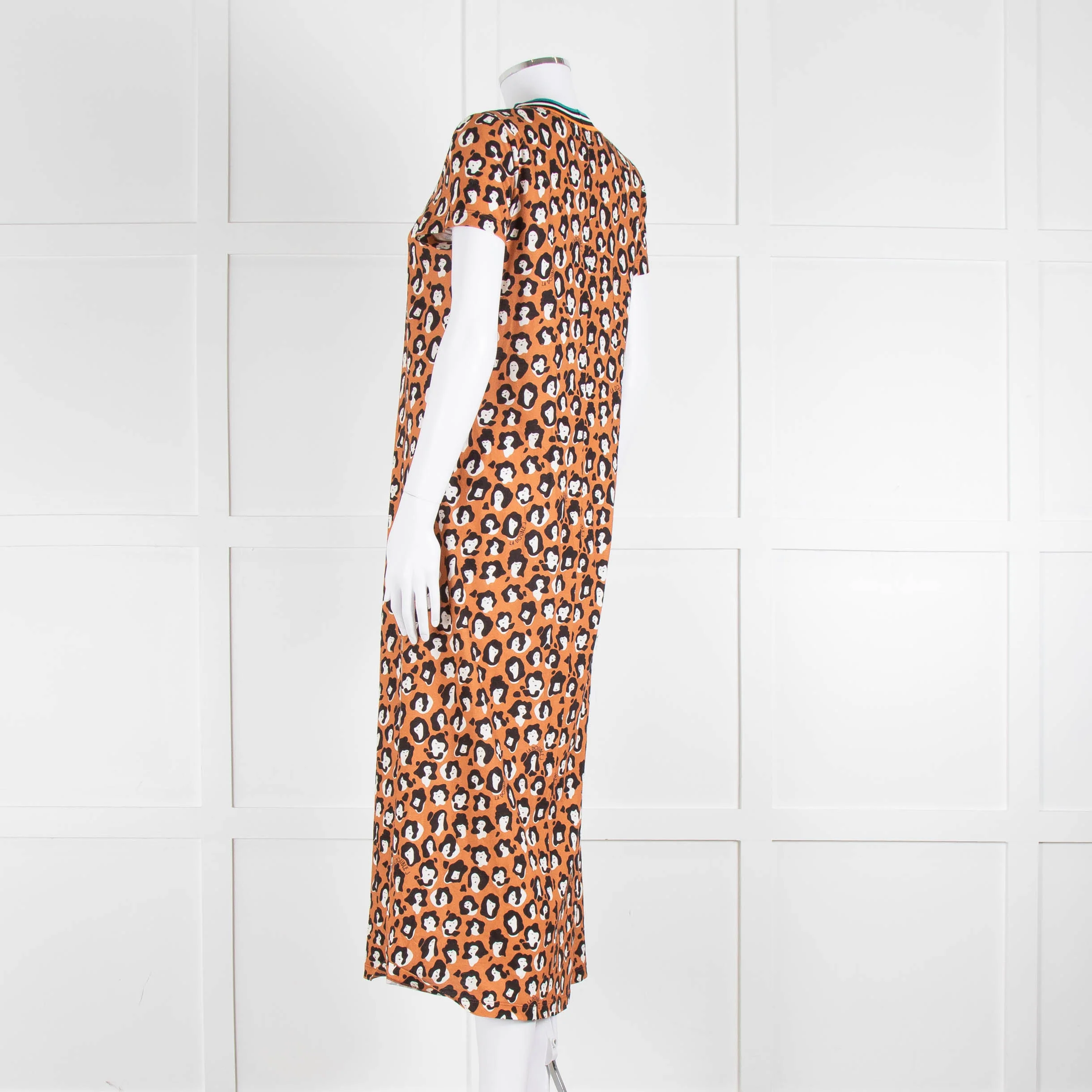 La Double J Porty Wing Orange Leopard Print Midi Dress - Image 6