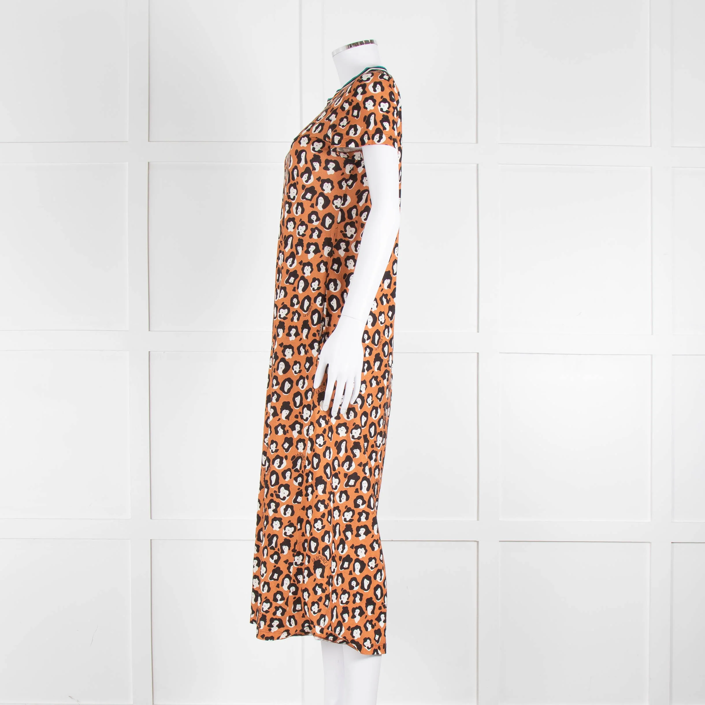 La Double J Porty Wing Orange Leopard Print Midi Dress - Image 7