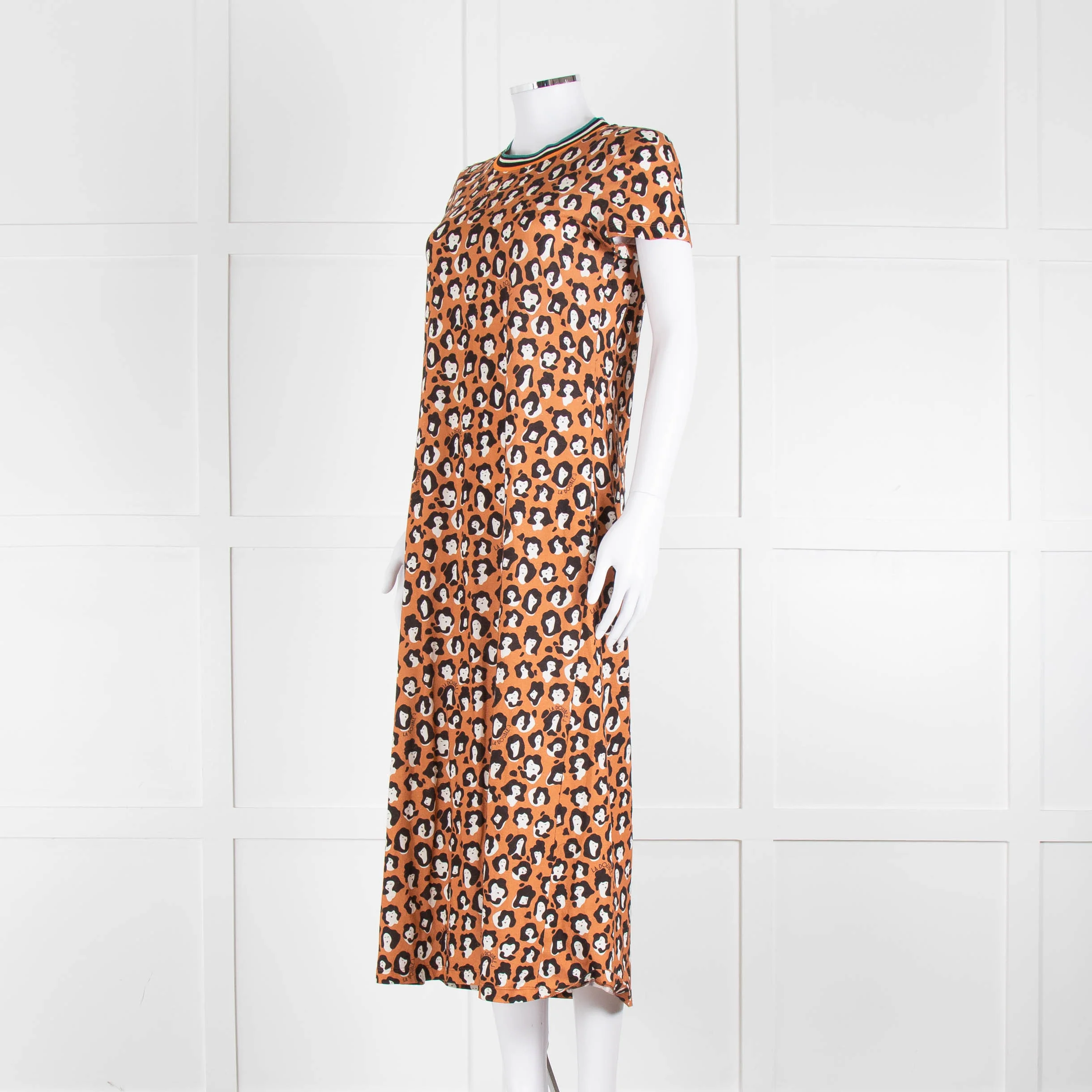 La Double J Porty Wing Orange Leopard Print Midi Dress - Image 8