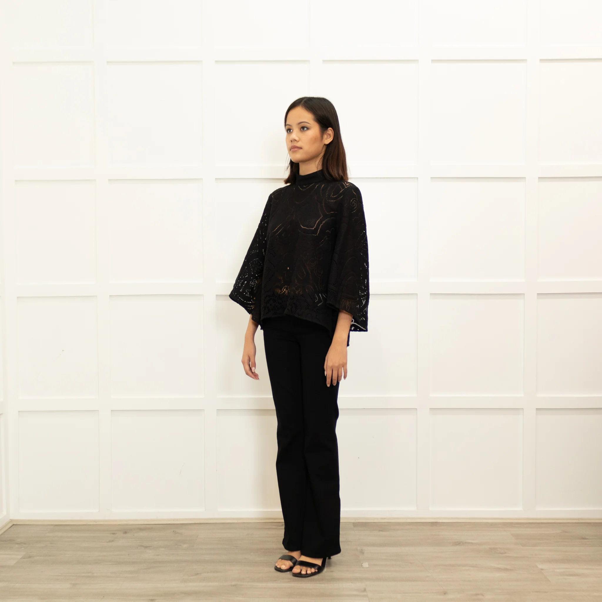 La Double J Black Lace Bell Sleeve Top - Image 7