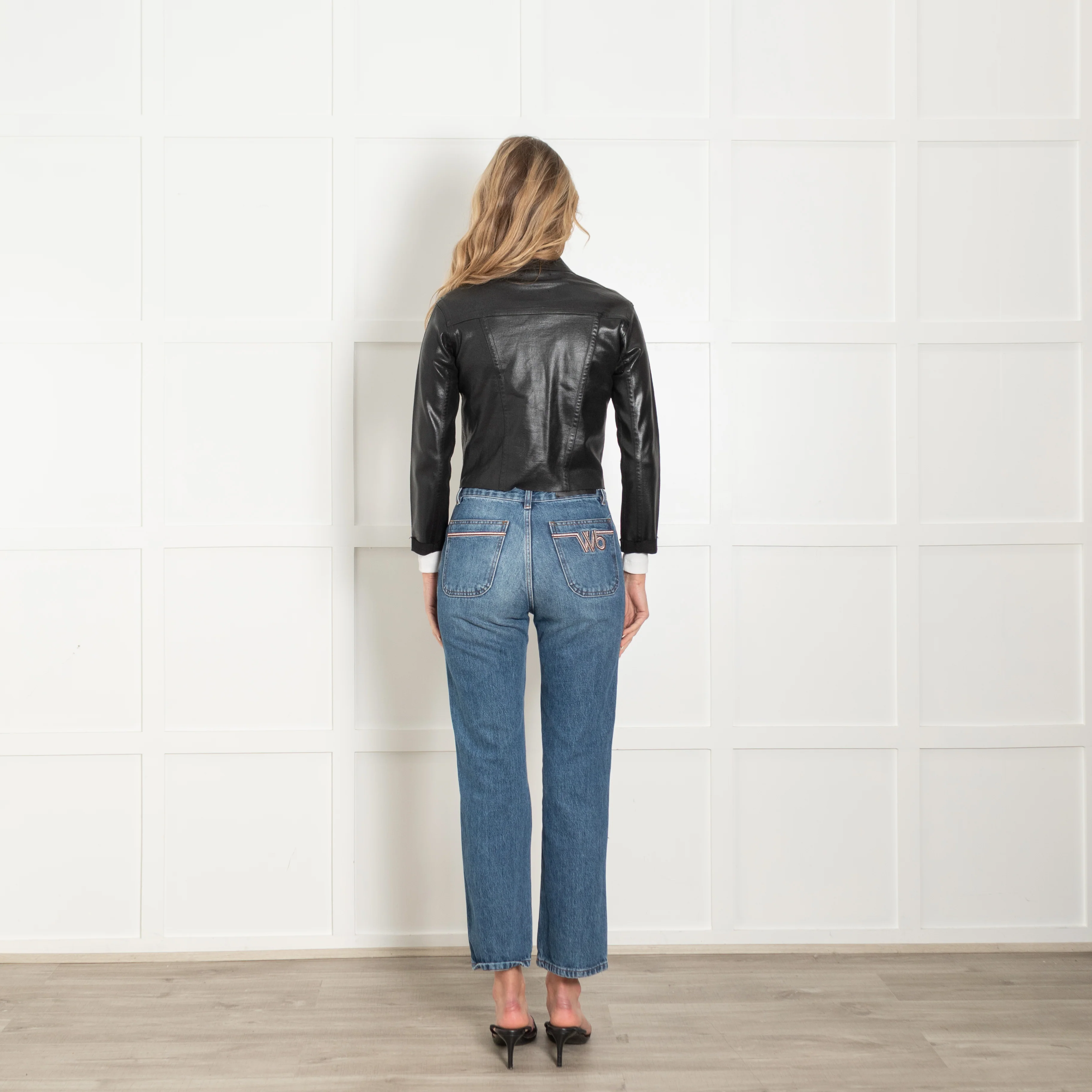 L'Agence Black Raw Hem Denim Jacket - Image 5