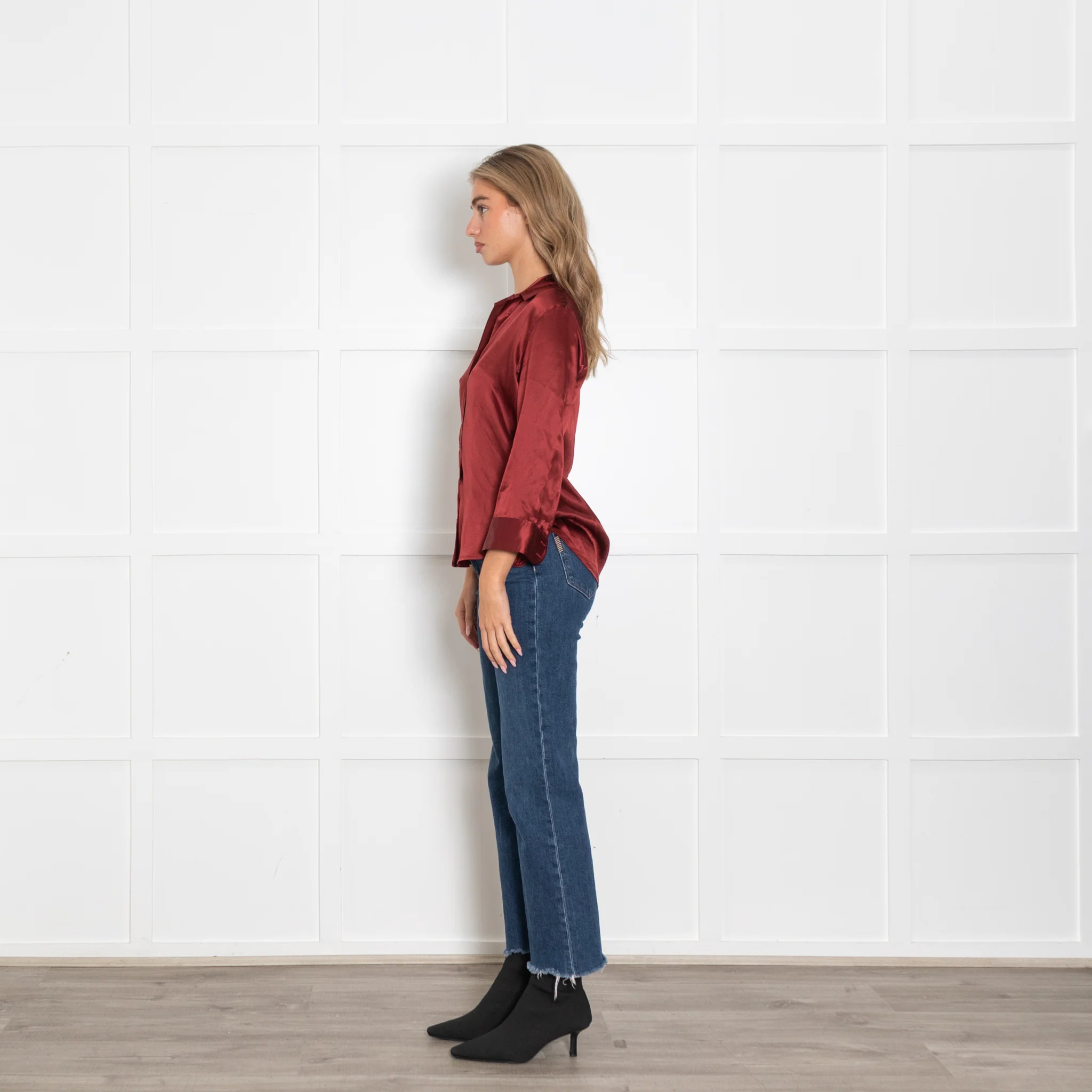 L'Agence Burnt Orange Dani Silk Shirt - Image 4