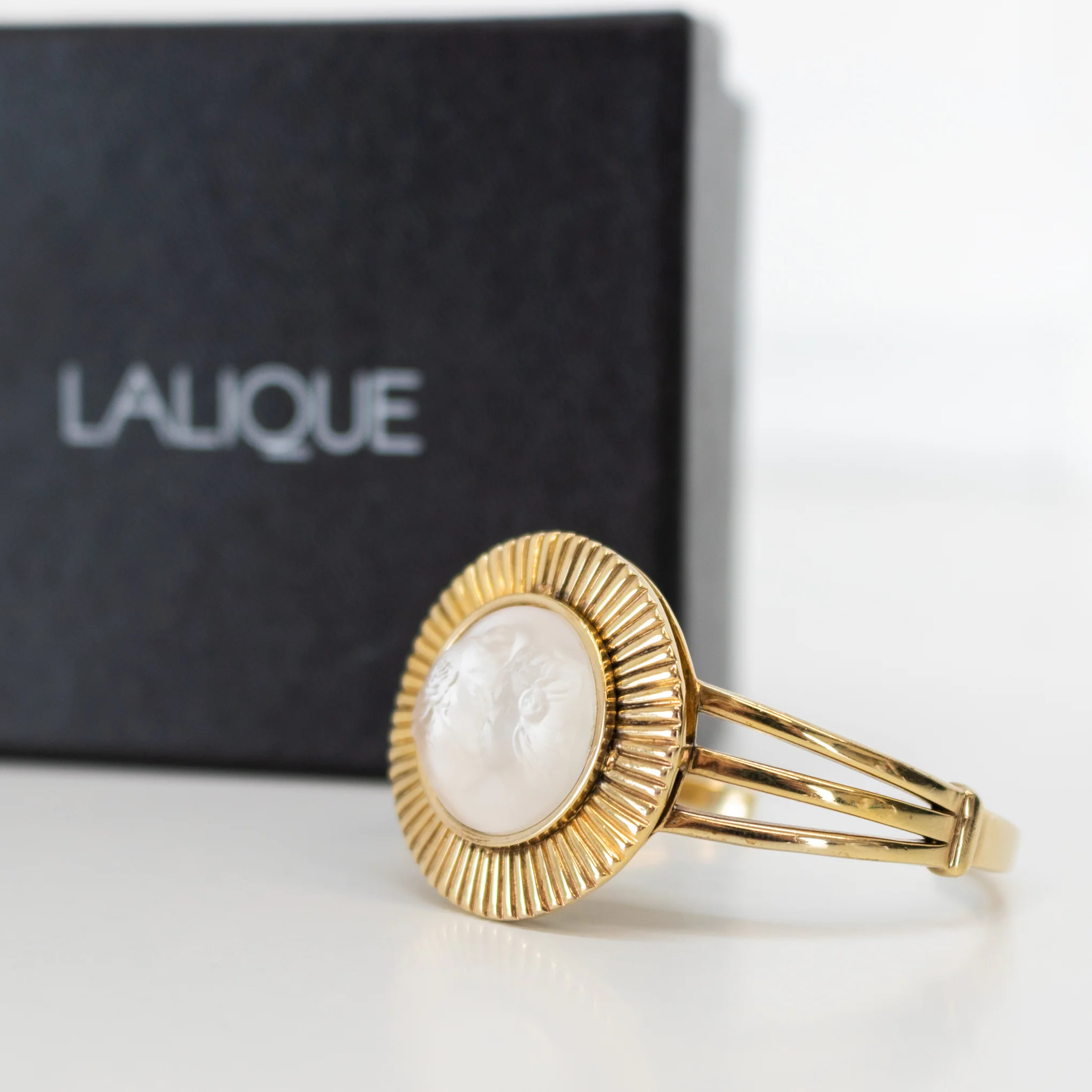 Lalique Gold Plated Sterling Silver Bangle - Image 3
