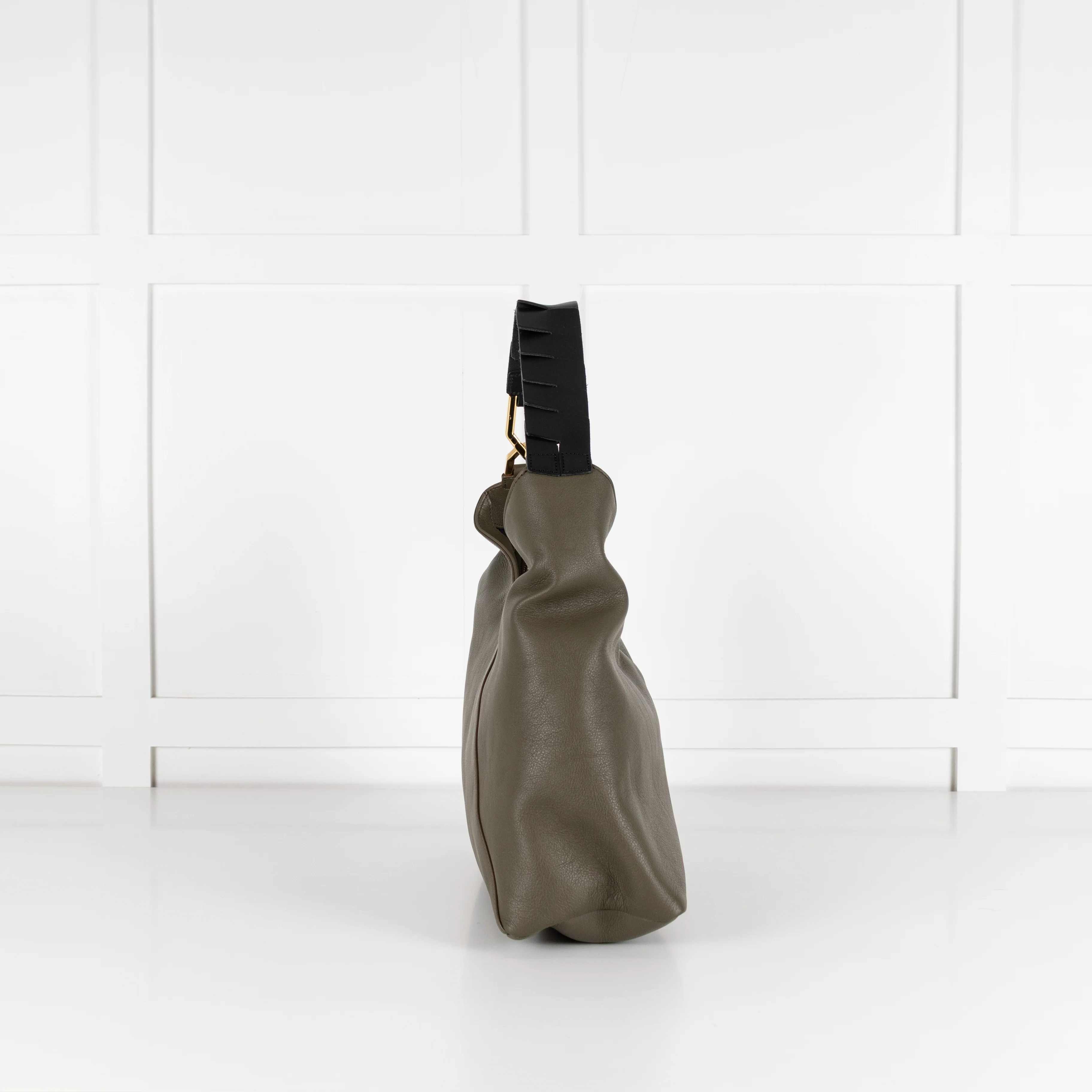 Lancel Khaki Zip Hobo Bag - Image 3