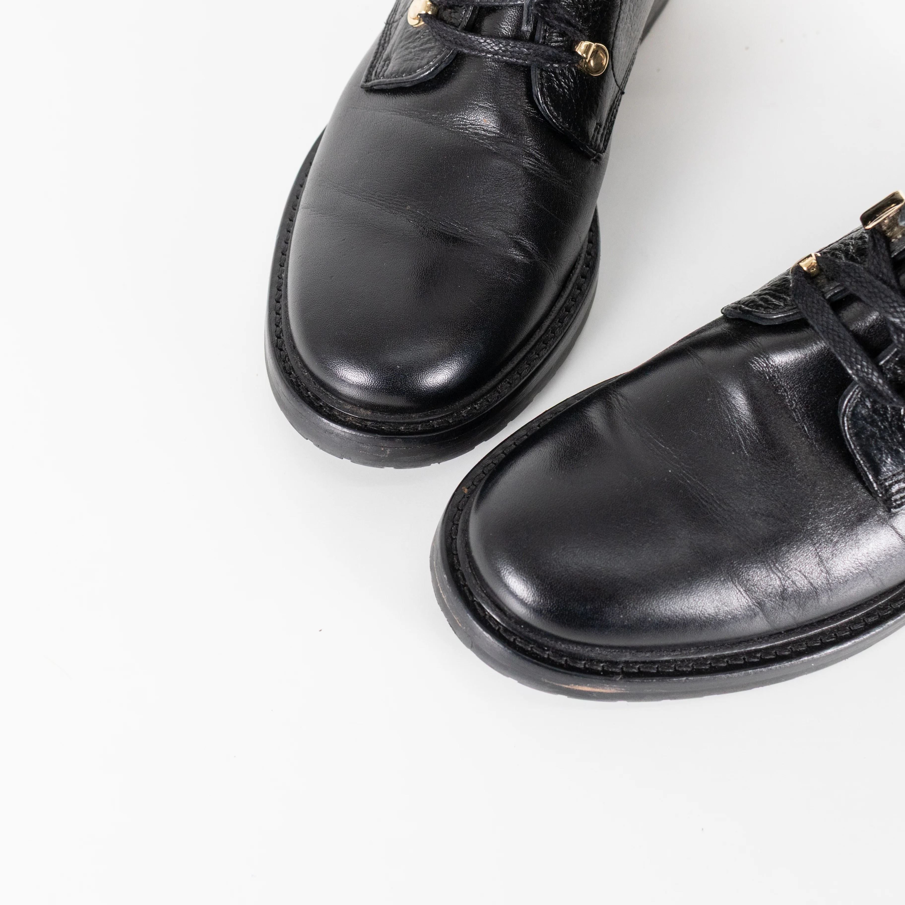 Lanvin Biker Black Boot With Gold Hardwear - Image 9