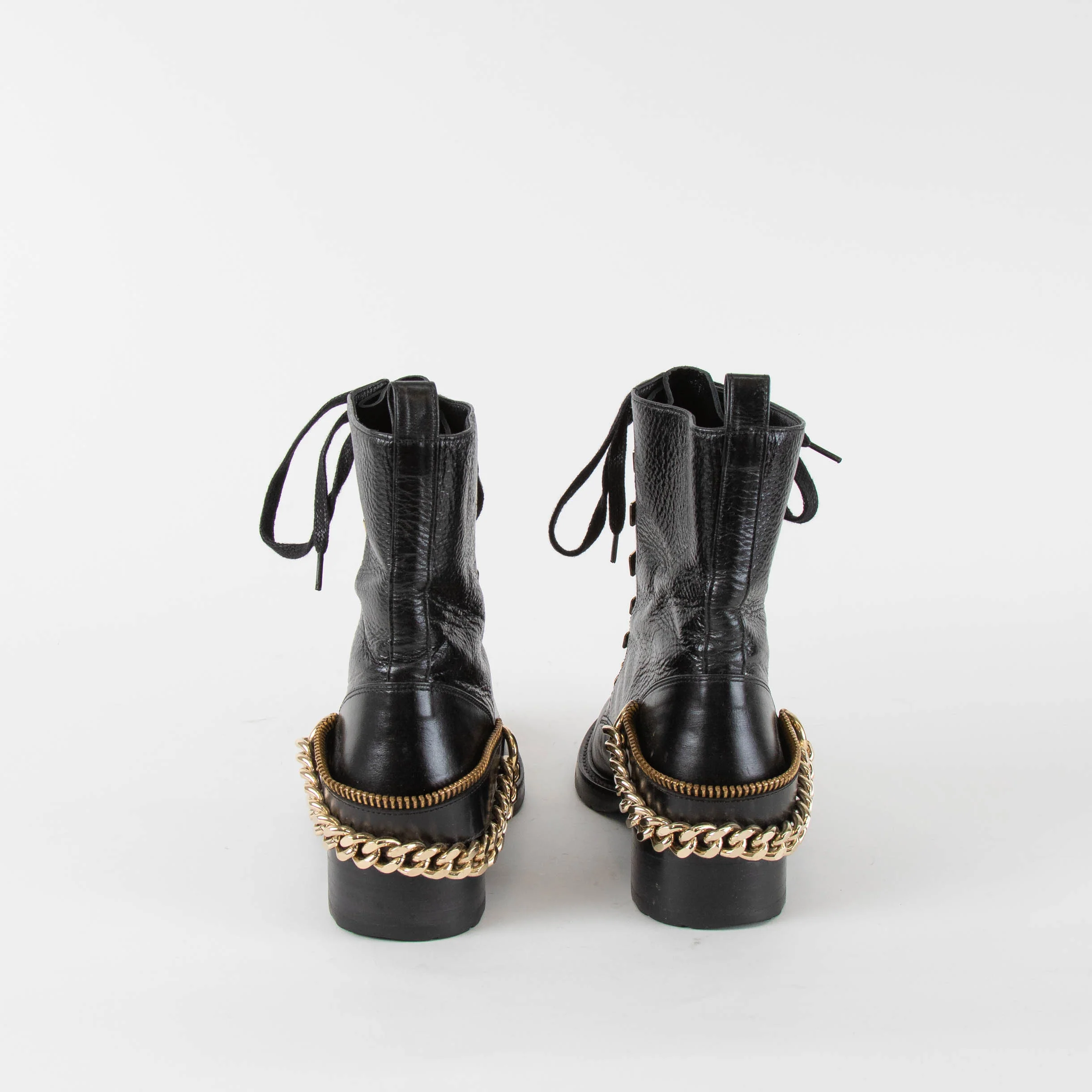 Lanvin Black Biker Boot With Gold Hardware - Image 5