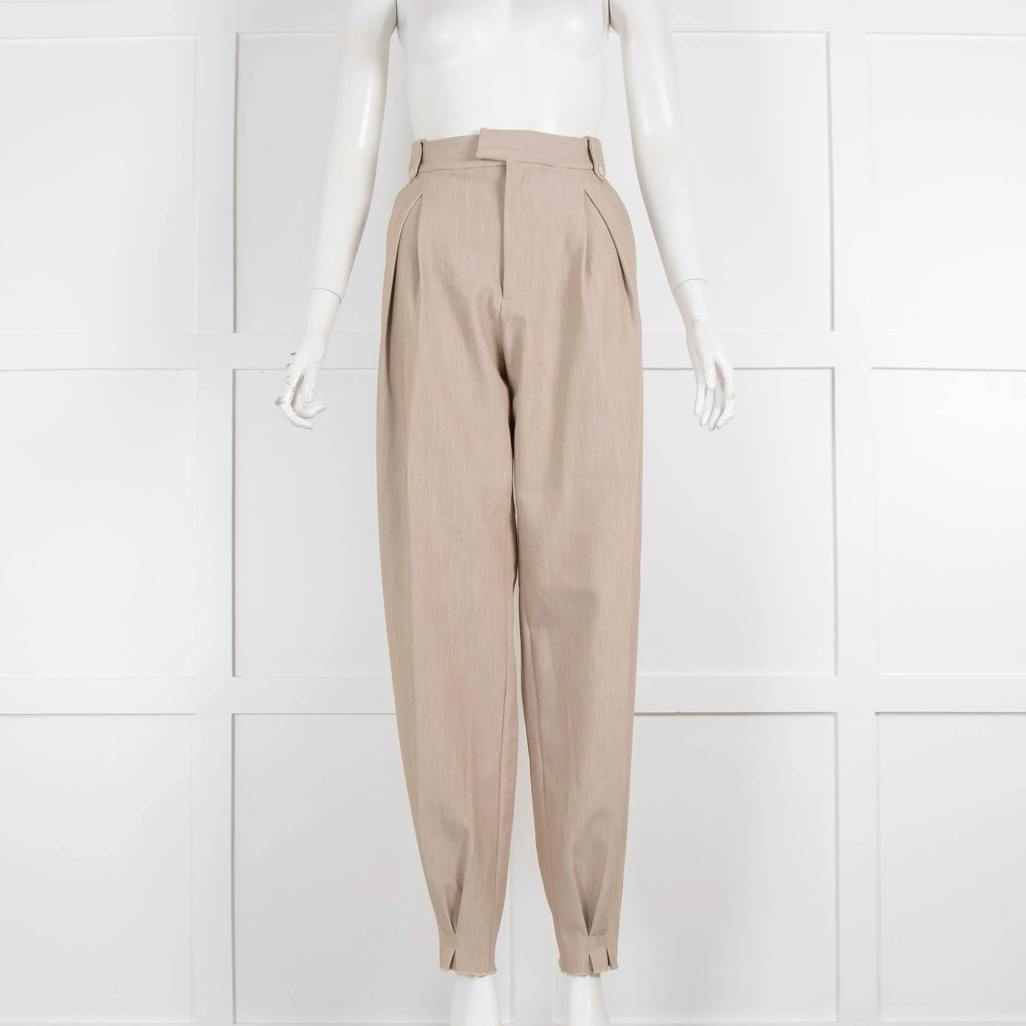 Lattelier Beige Cuffed Tailored Trouser