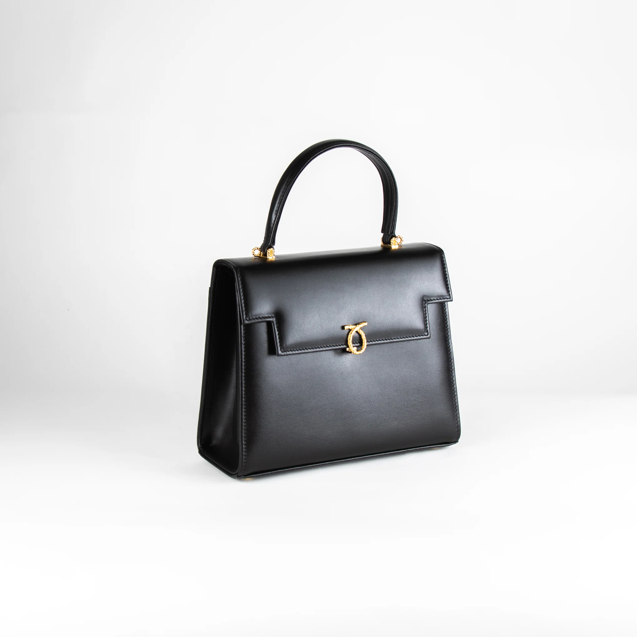 Launer London Black Leather Traviata Handbag - Image 3